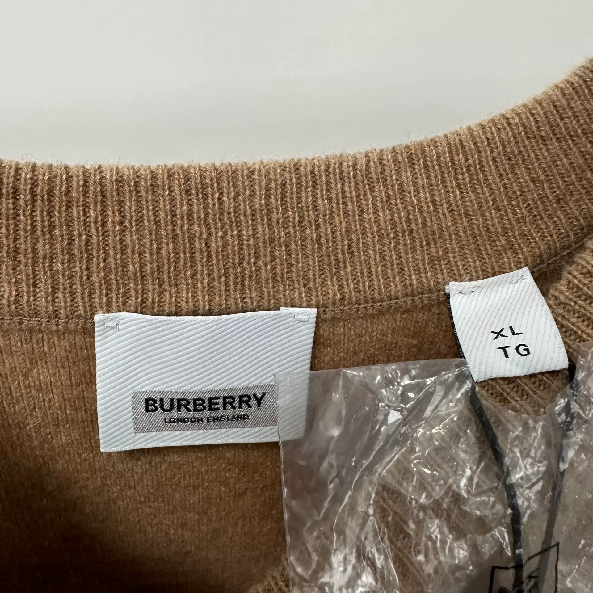 Burberry Brown Short-Sleeve Knit Sweater — back