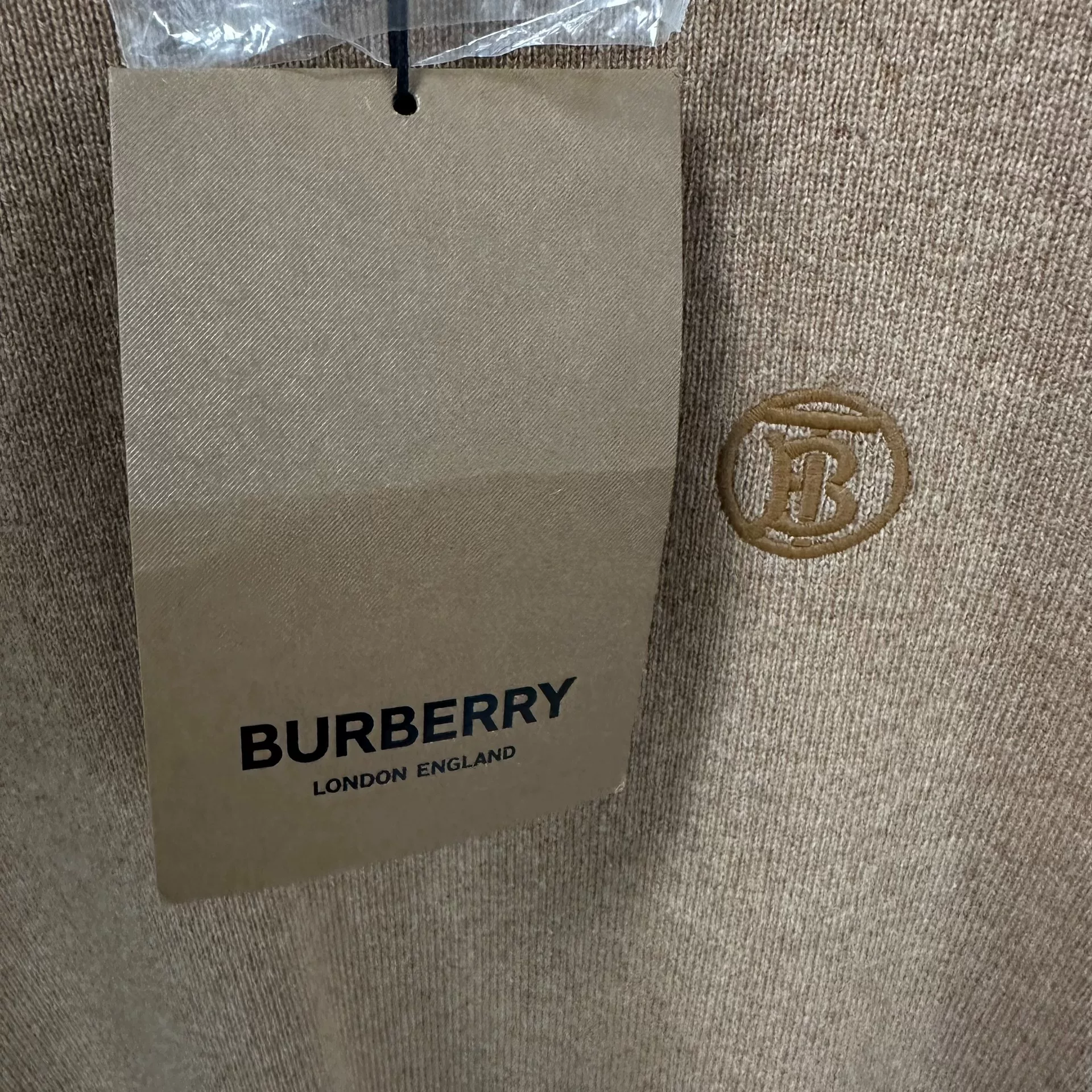 Burberry Brown Short-Sleeve Knit Sweater — detail
