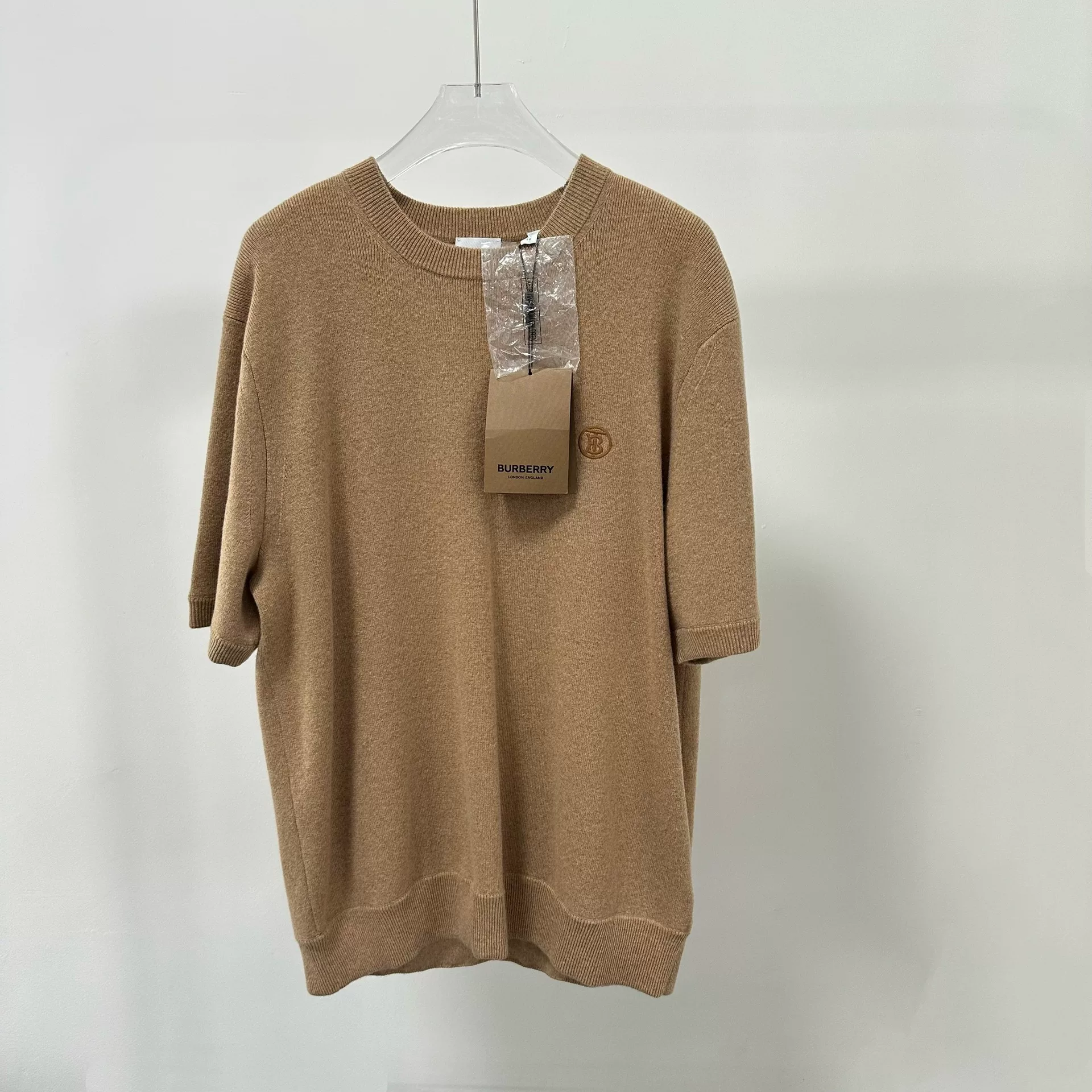 Burberry Brown Short-Sleeve Knit Sweater