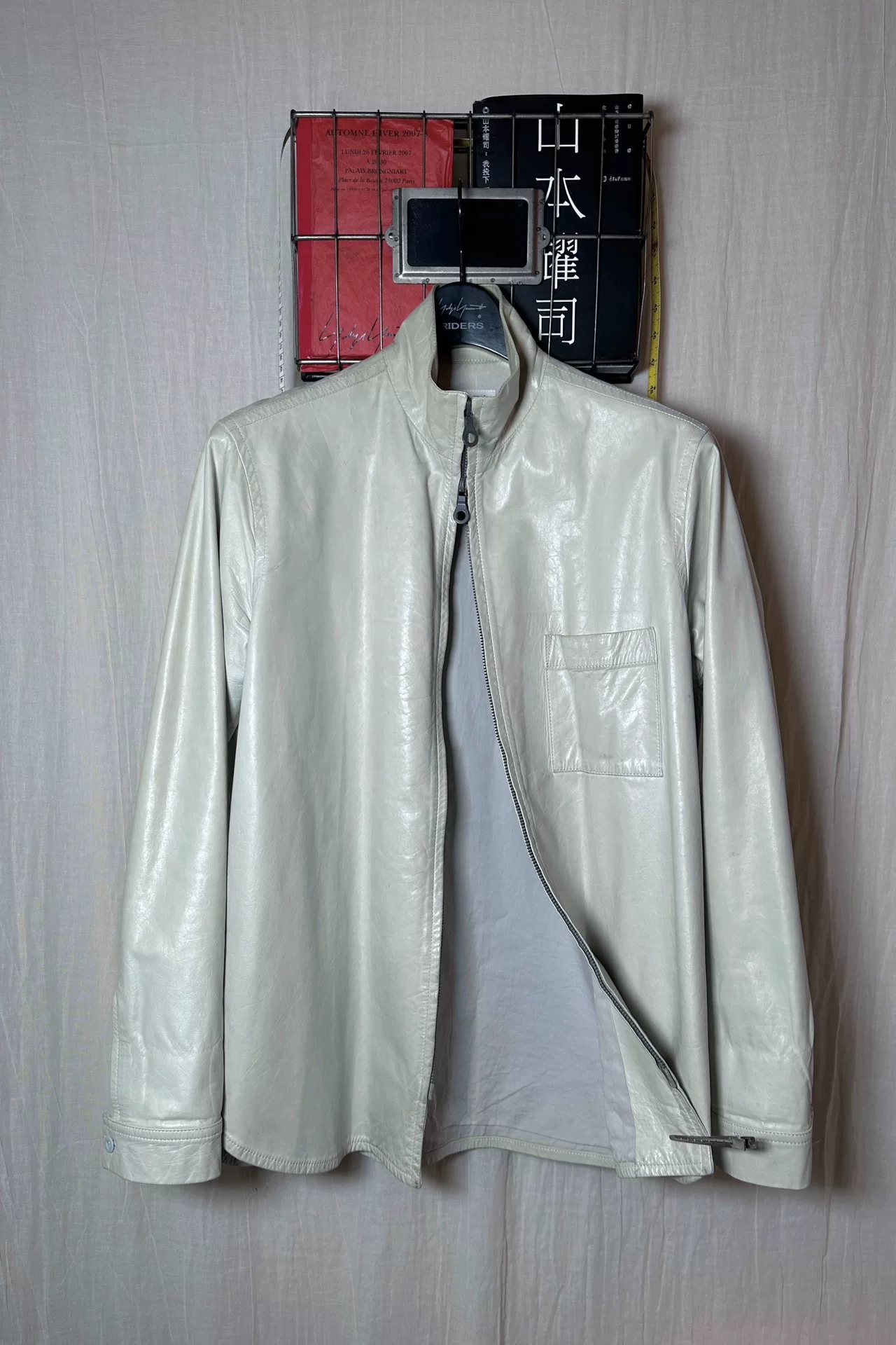 Yohji Yamamoto 02AW Cream Cowhide Jacket — back