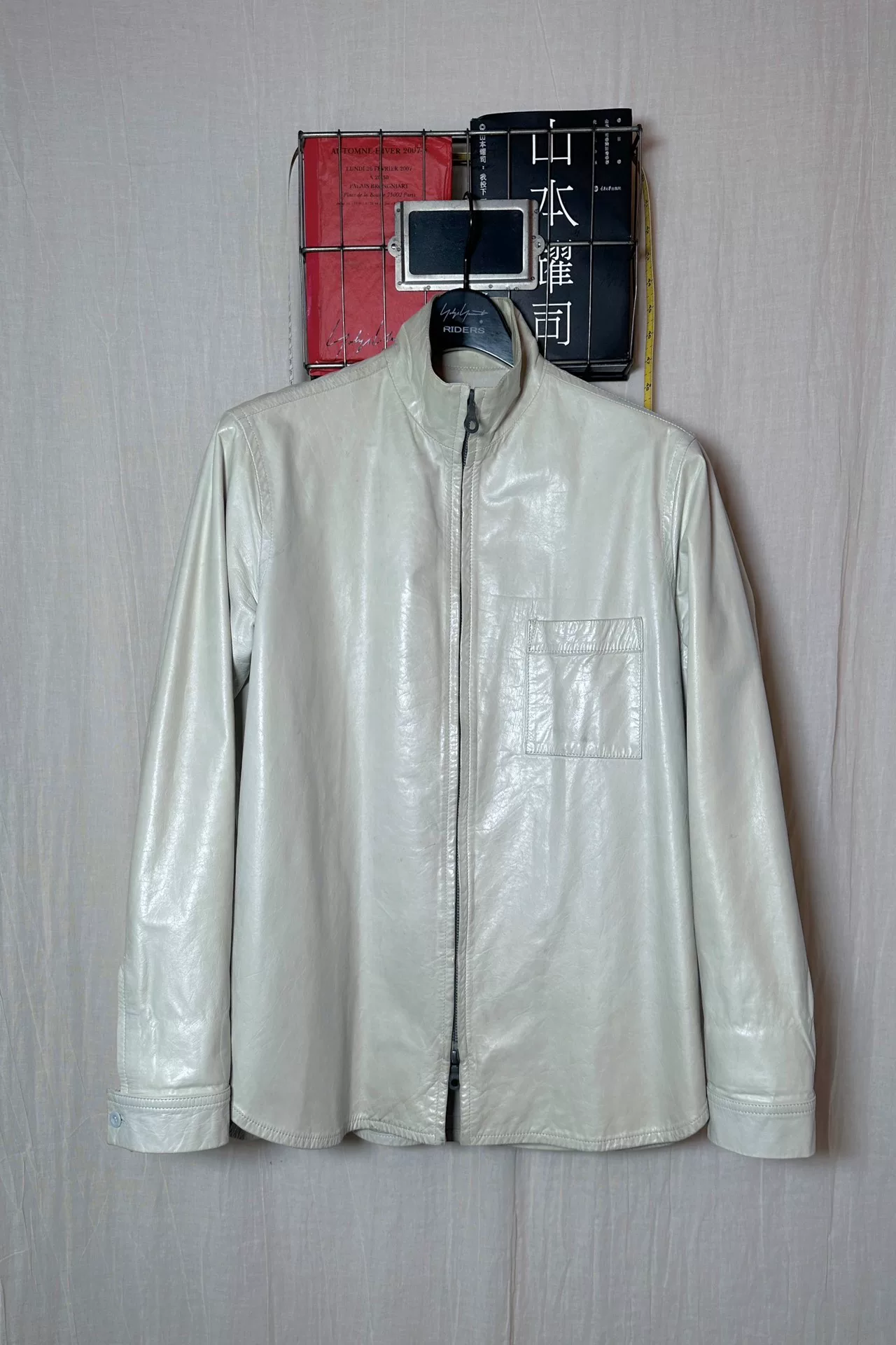 Yohji Yamamoto 02AW Cream Cowhide Jacket — detail