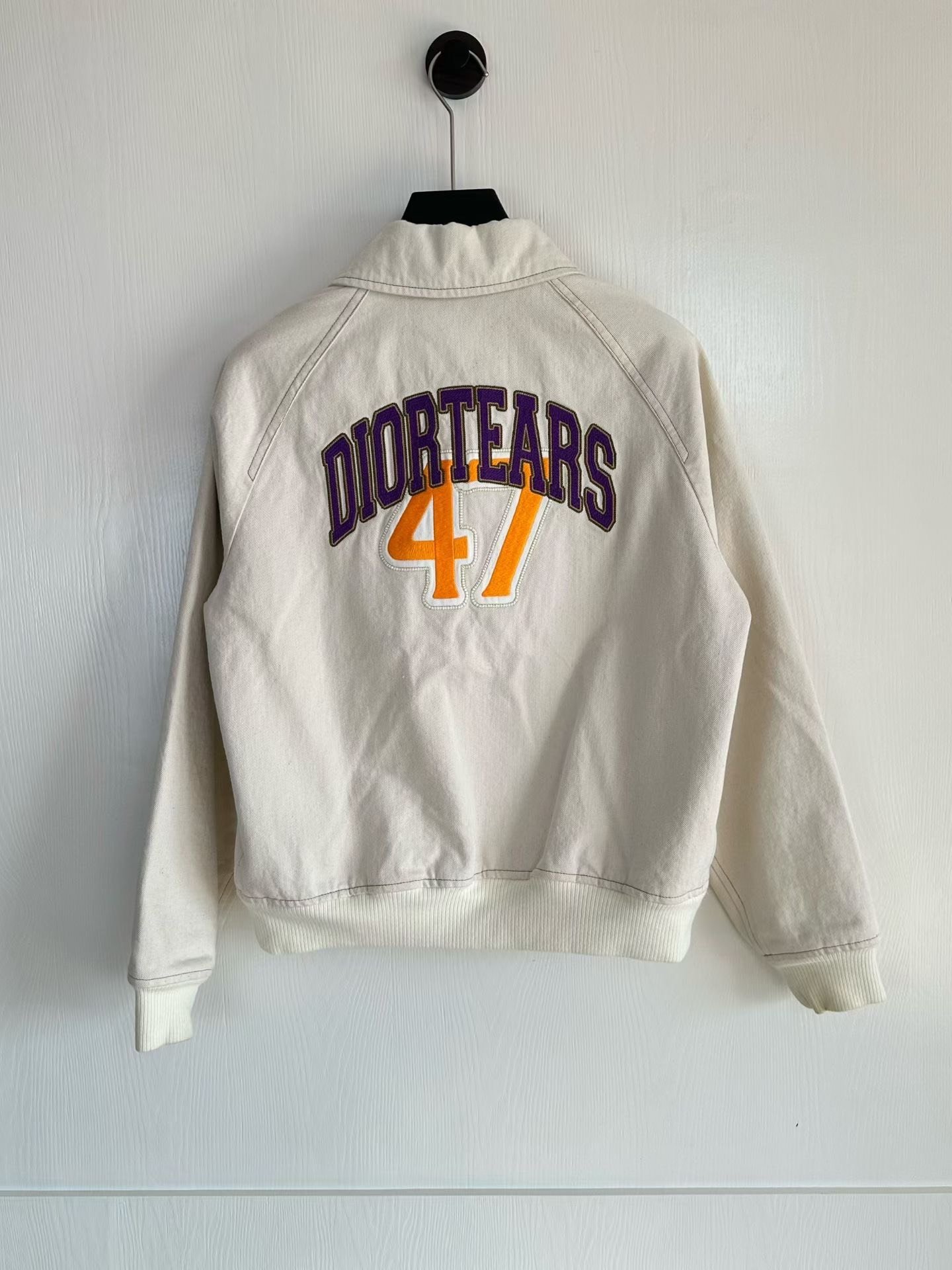 Dior Denim Tears 47 Logo Distressed Canvas Jacket — front