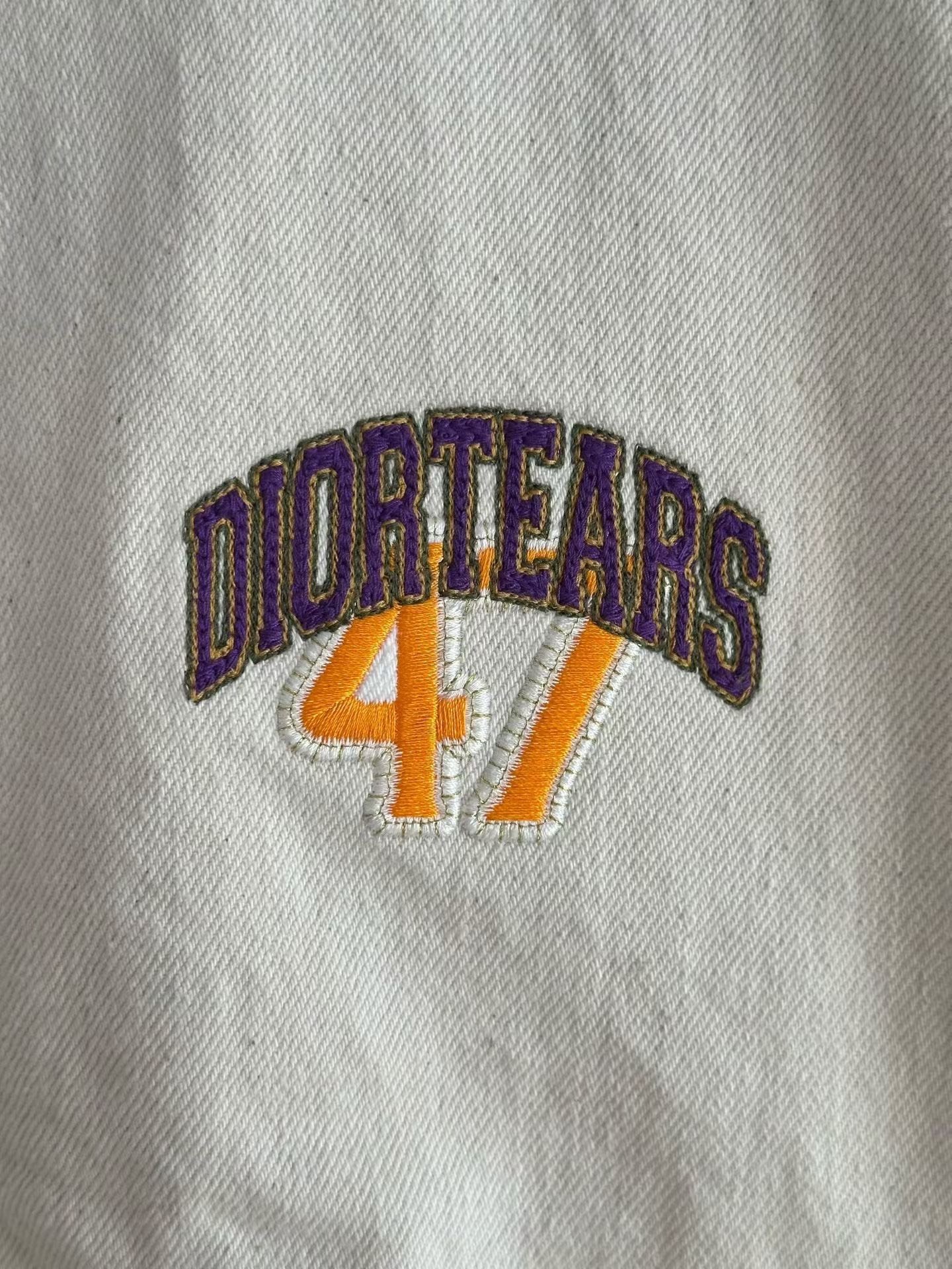 Dior Denim Tears 47 Logo Distressed Canvas Jacket — detail