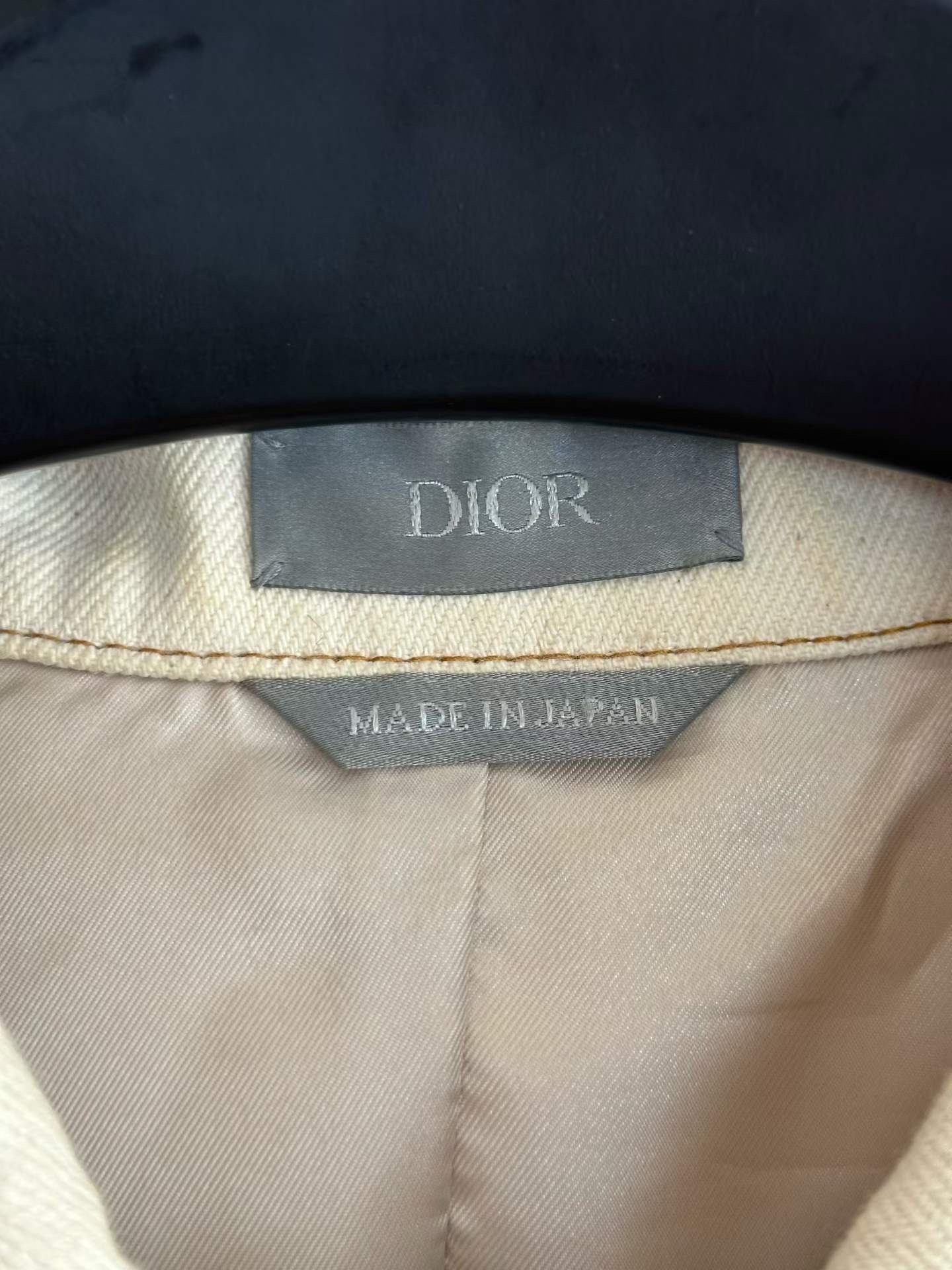Dior Denim Tears 47 Logo Distressed Canvas Jacket — label