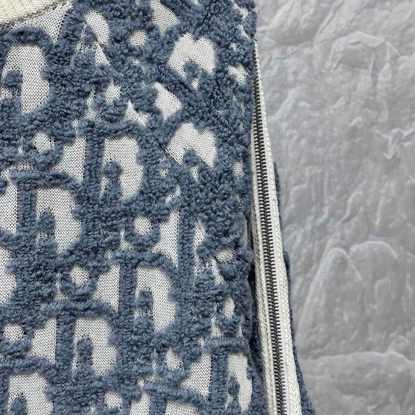 Dior SS24 Zip Monogram Towel Sweater — detail