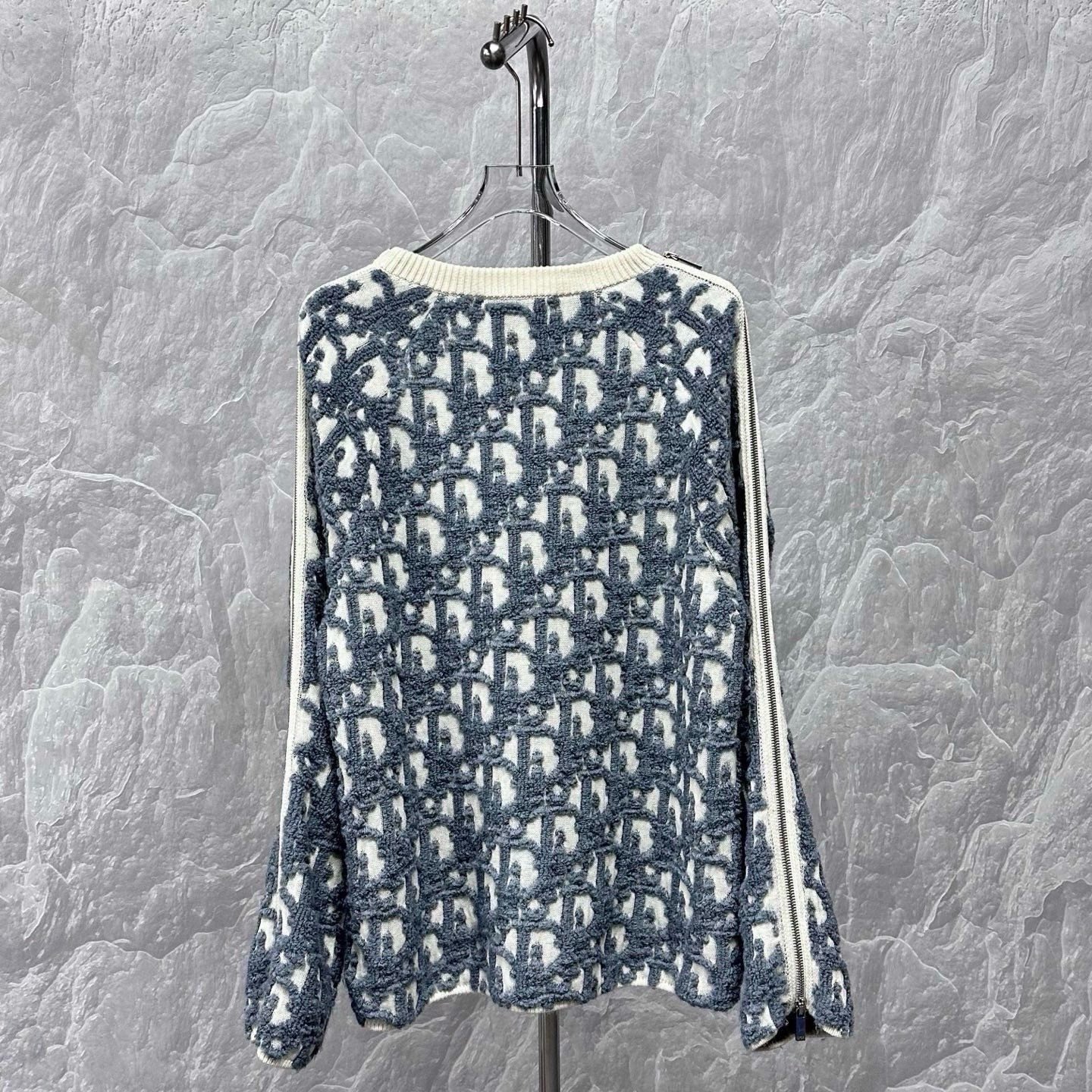 Dior SS24 Zip Monogram Towel Sweater — back