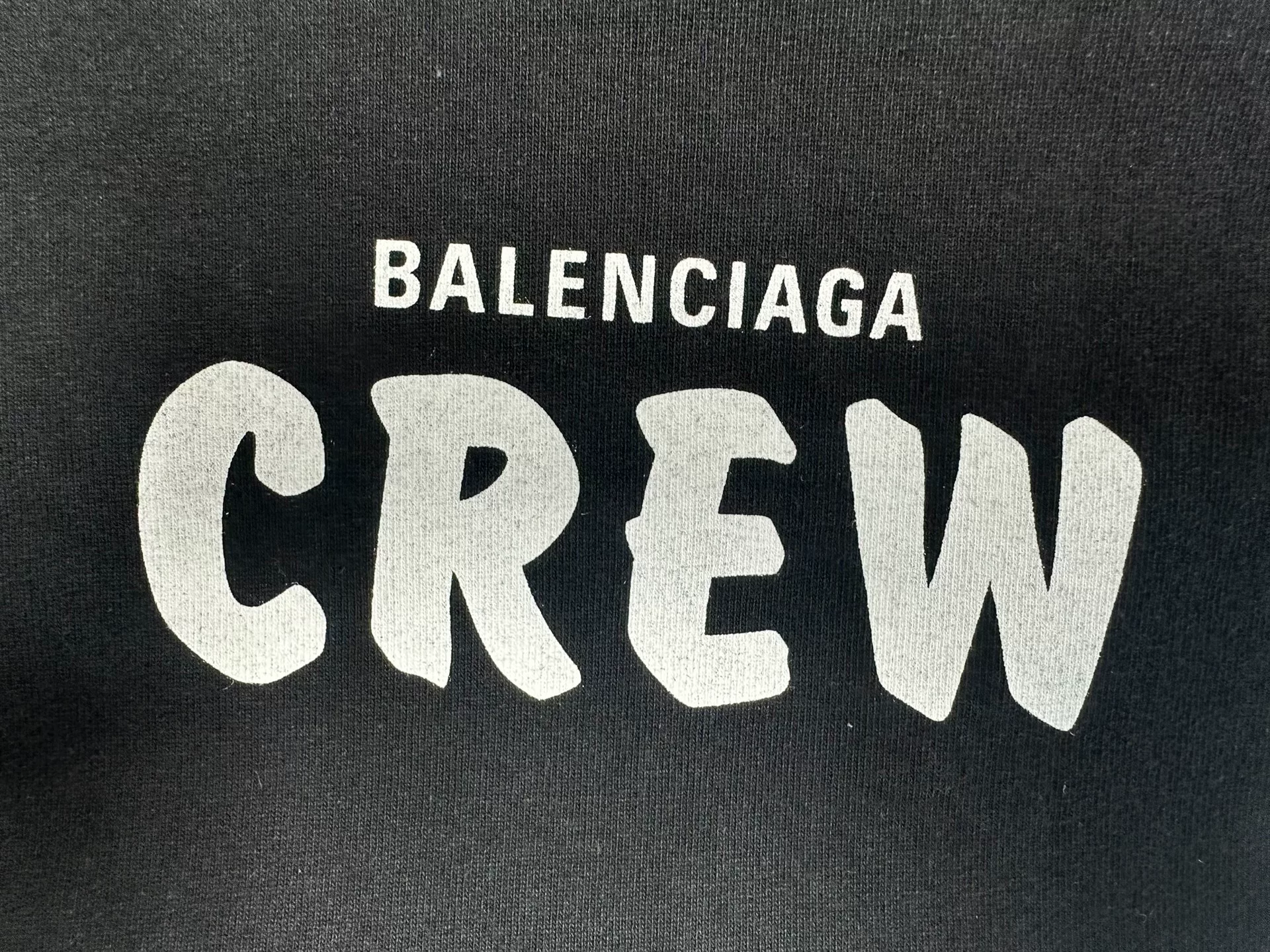 Balenciaga Crew Print Loose Drop Shoulder T-shirt — detail