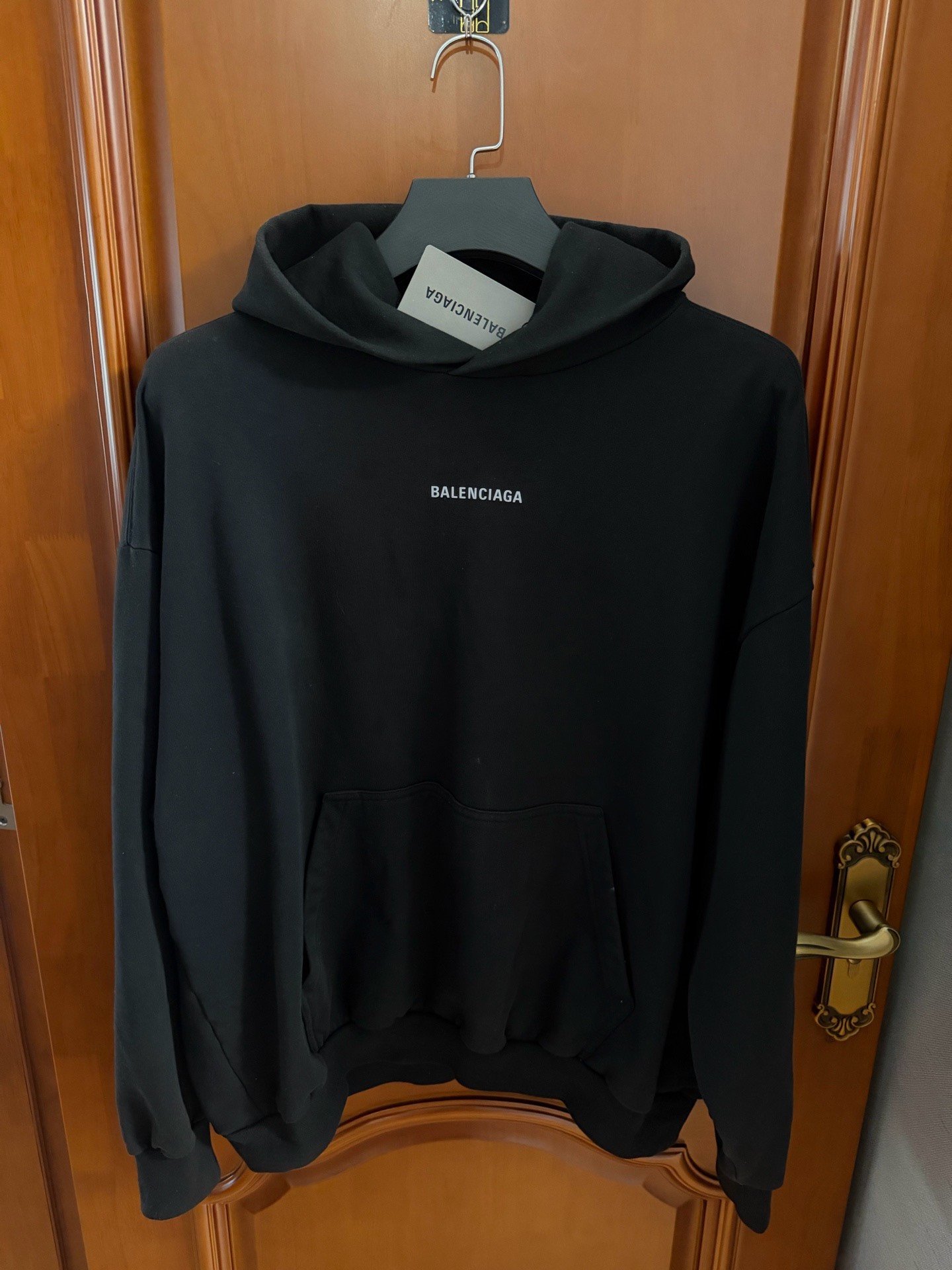 Balenciaga Black Reflective Logo Hoodie