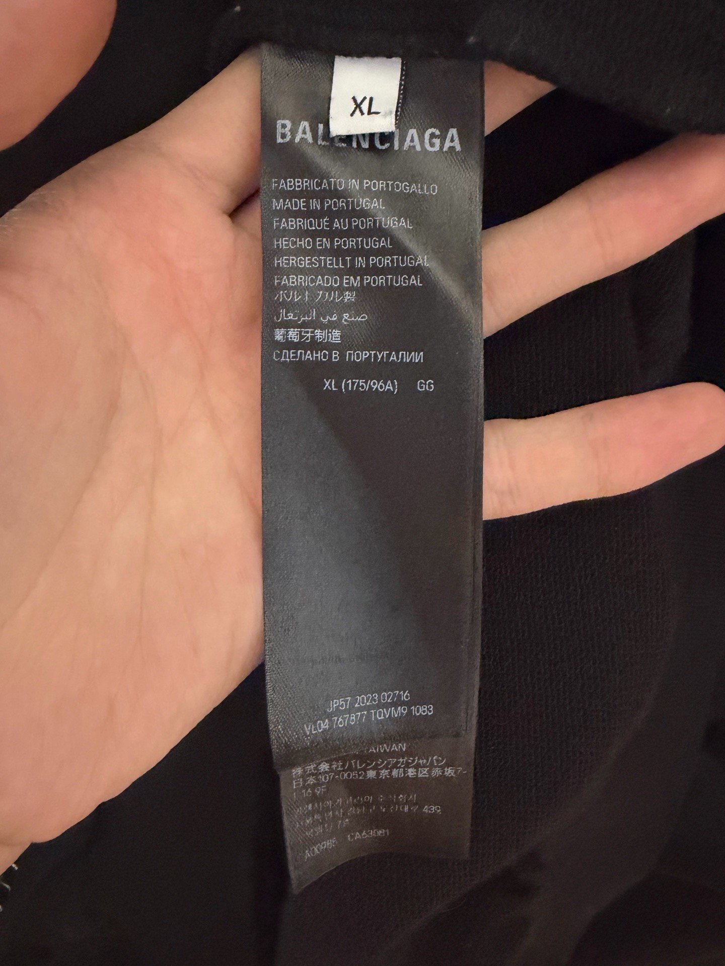Balenciaga Black Reflective Logo Hoodie — back