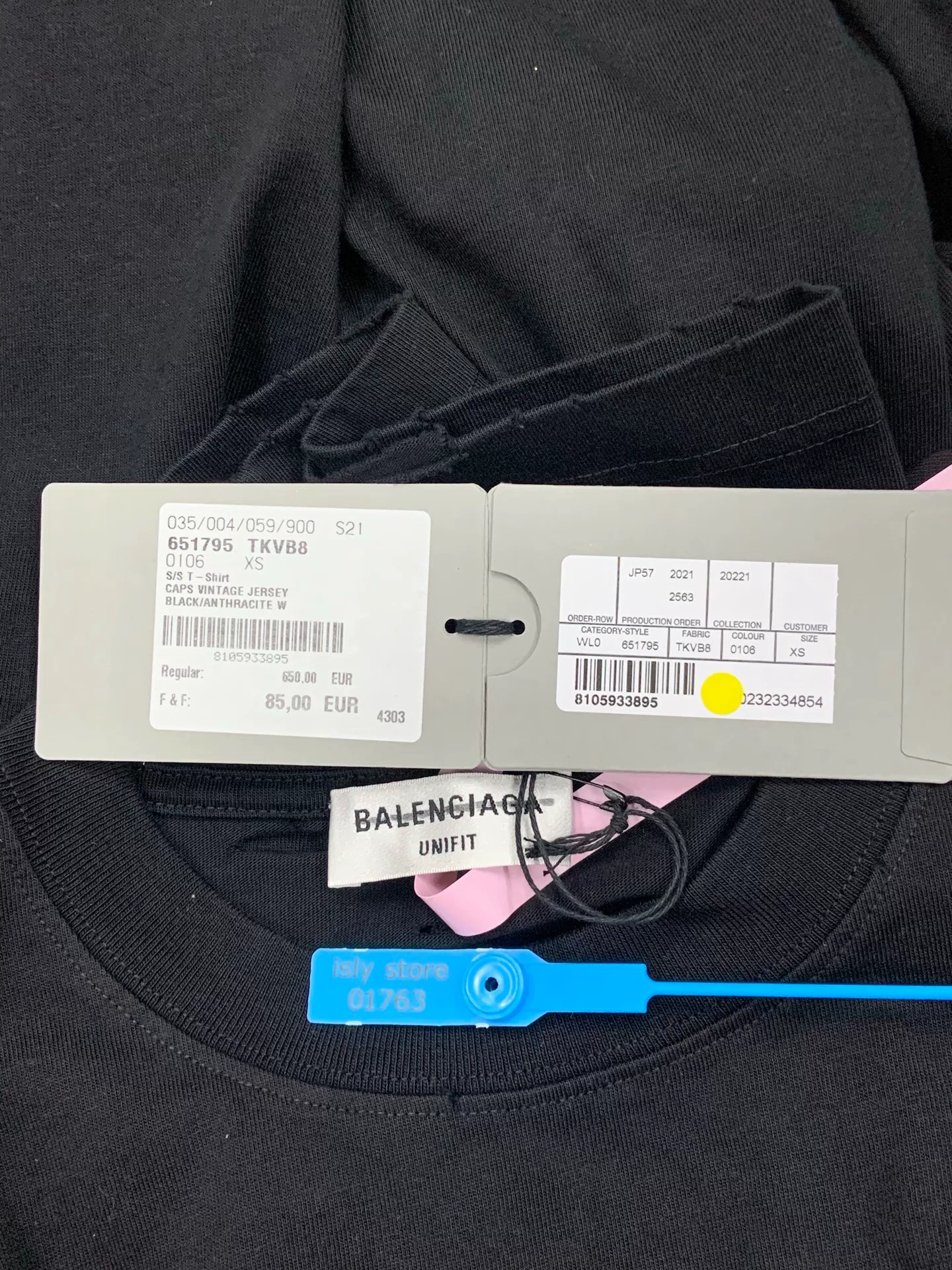 Balenciaga Letter Print Crew Neck Hole T-shirt — label