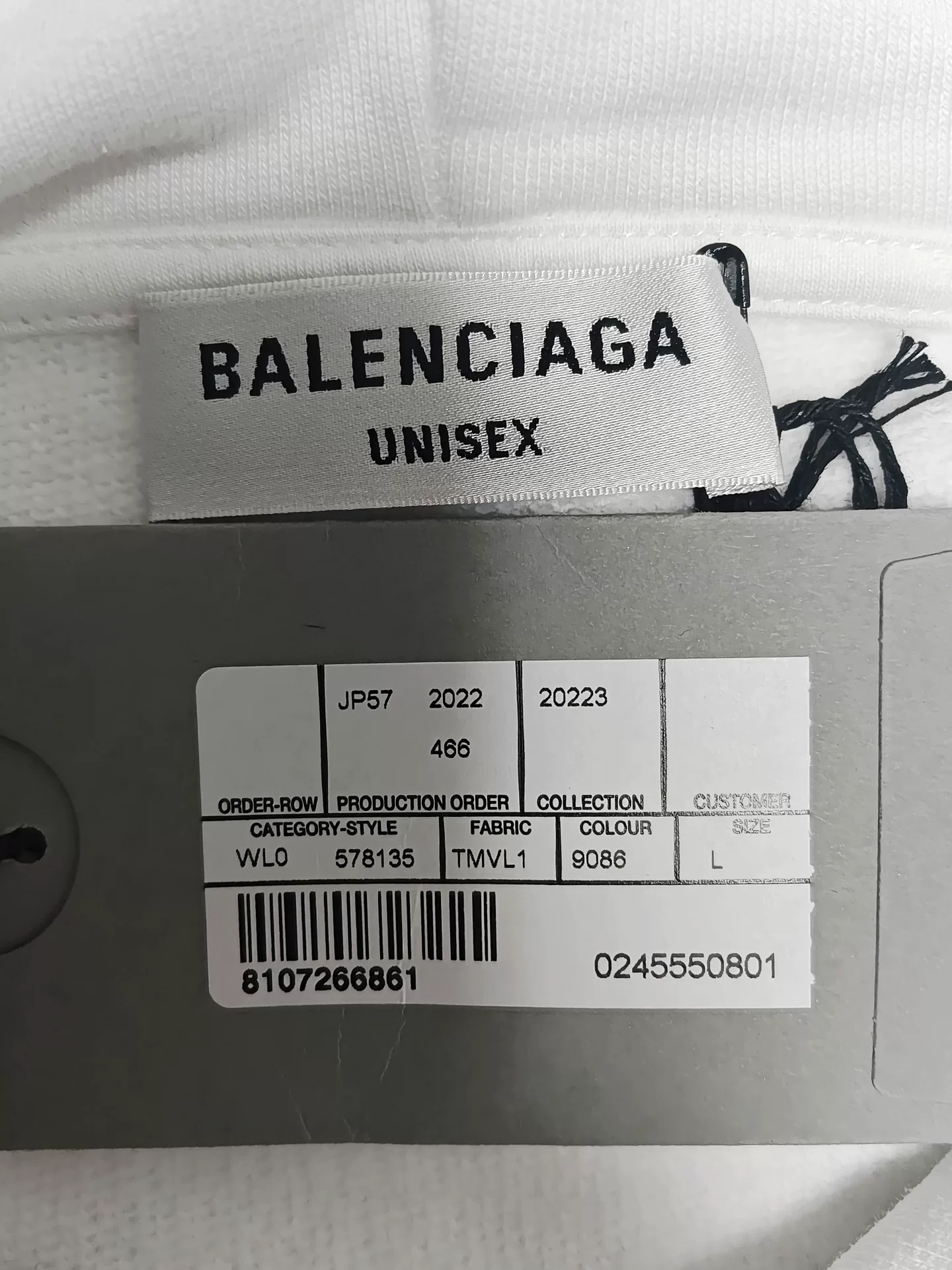 Balenciaga x WFP 23SS Hoodie — label