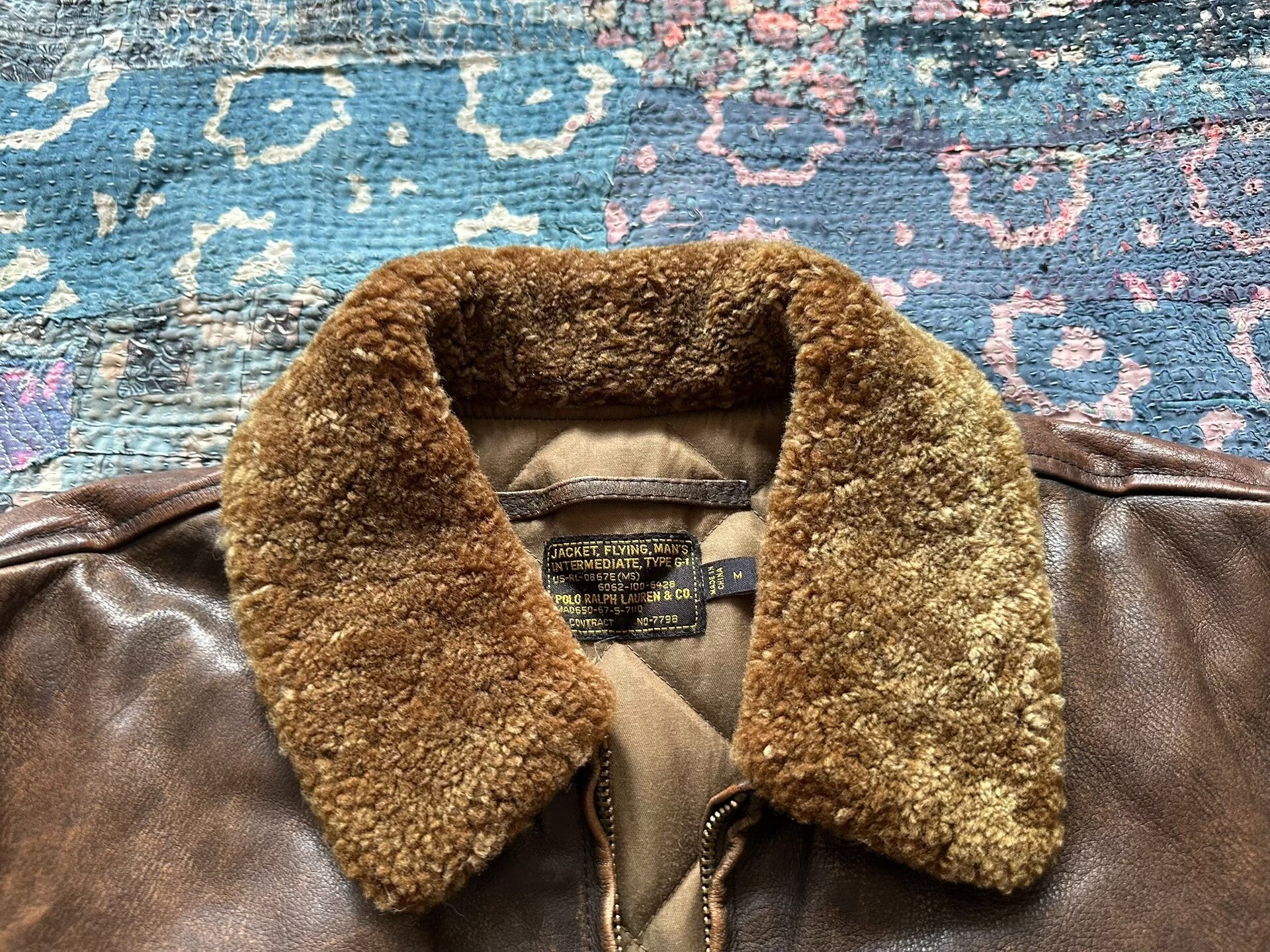 Polo Ralph Lauren Distressed Leather Jacket — detail