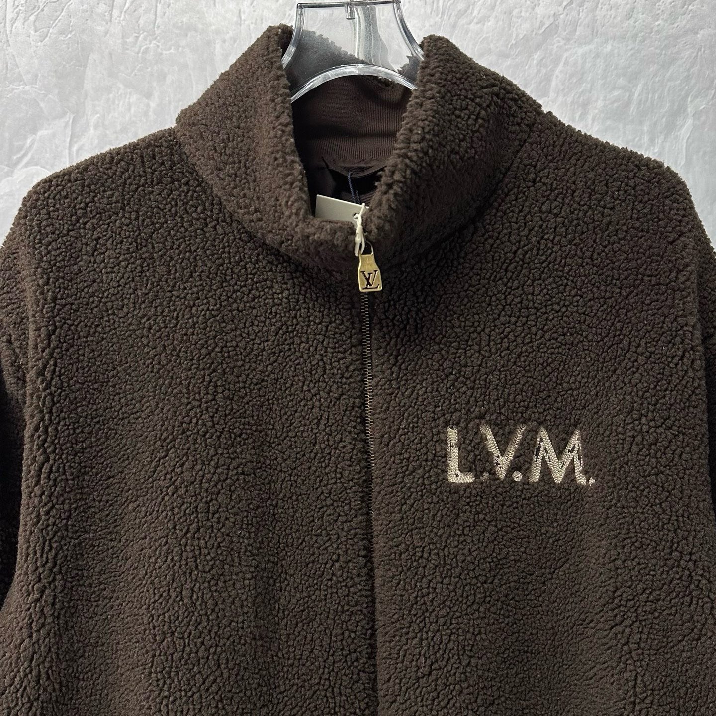 Louis Vuitton SS26 Embroidered Teddy Jacket — detail