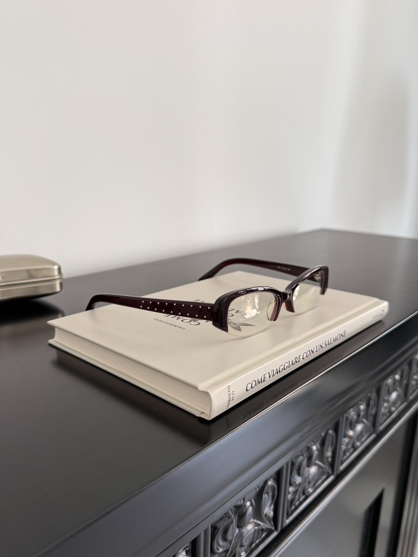Jean Paul Gaultier Rivet Cat-Eye Glasses — label