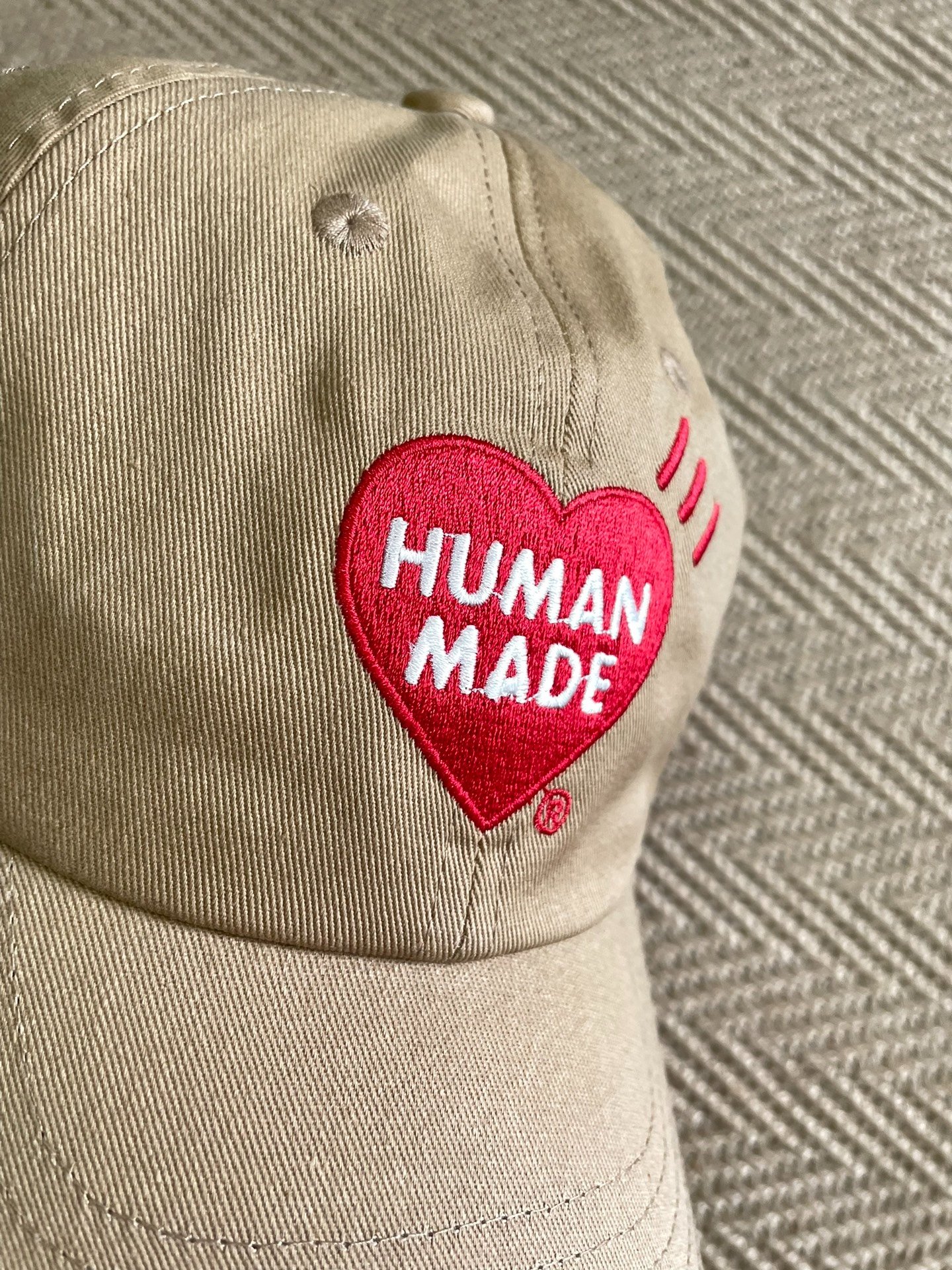 Human Made 6 Panel Red Heart Logo Cap — detail