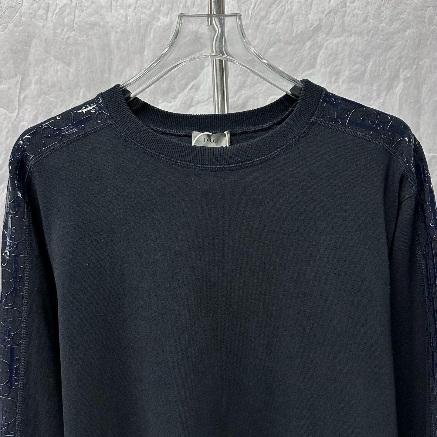 Dior Side Logo Print Black Sweatshirt — front
