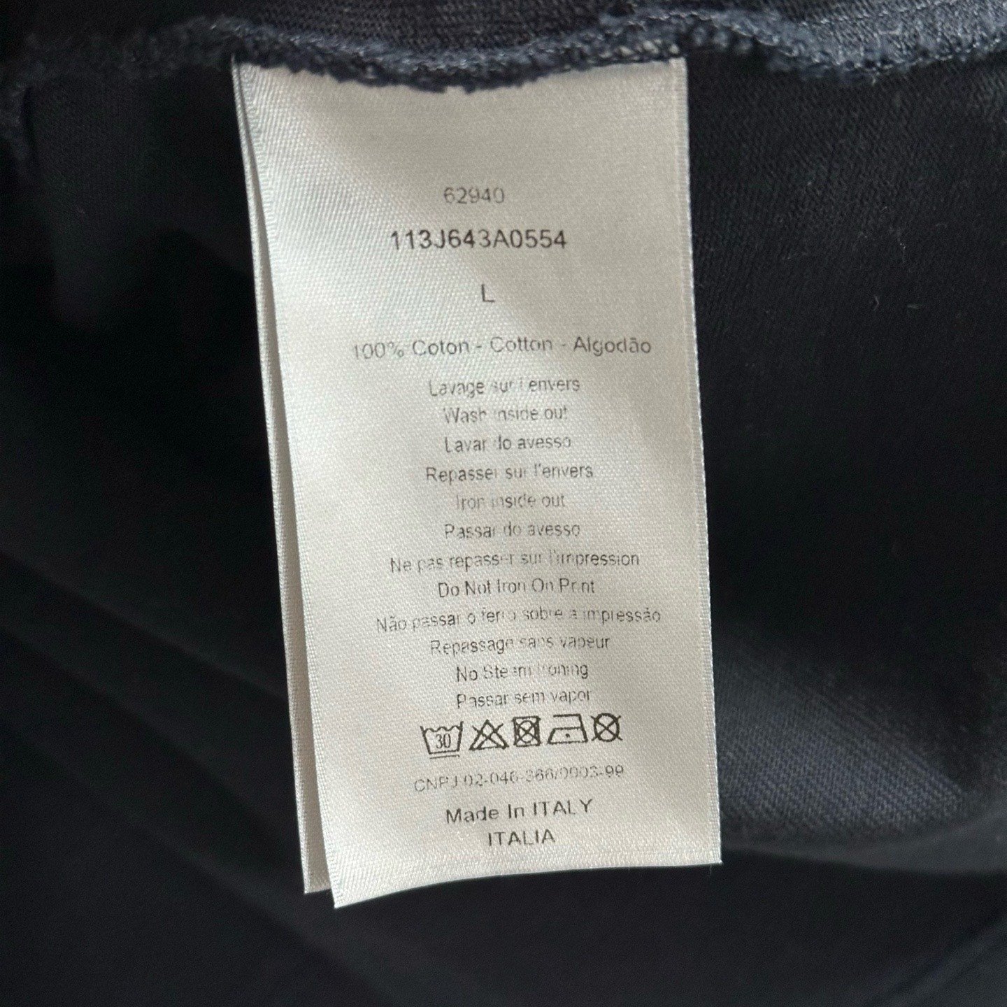 Dior Side Logo Print Black Sweatshirt — back