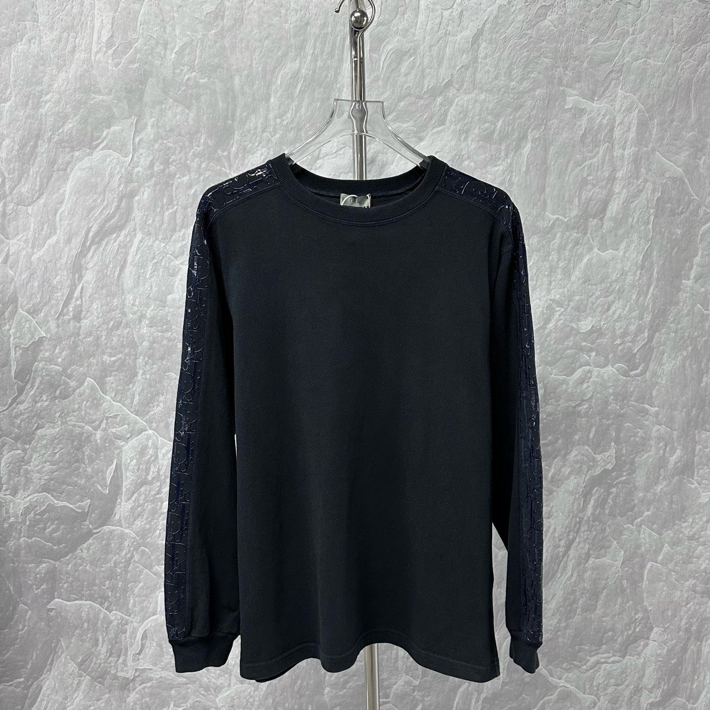 Dior Side Logo Print Black Sweatshirt