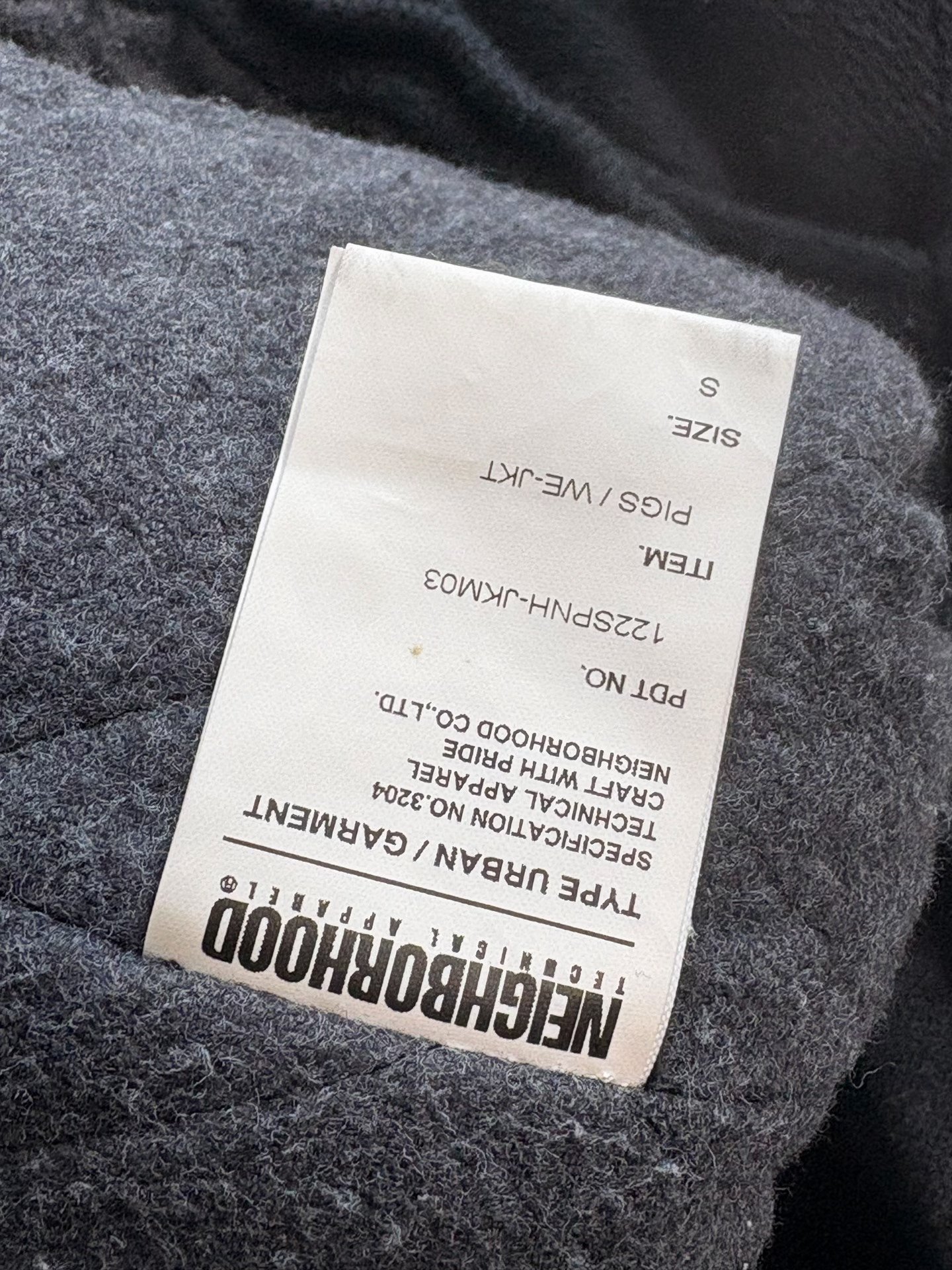 NEIGHBORHOOD NBHD Wool Jacket — label