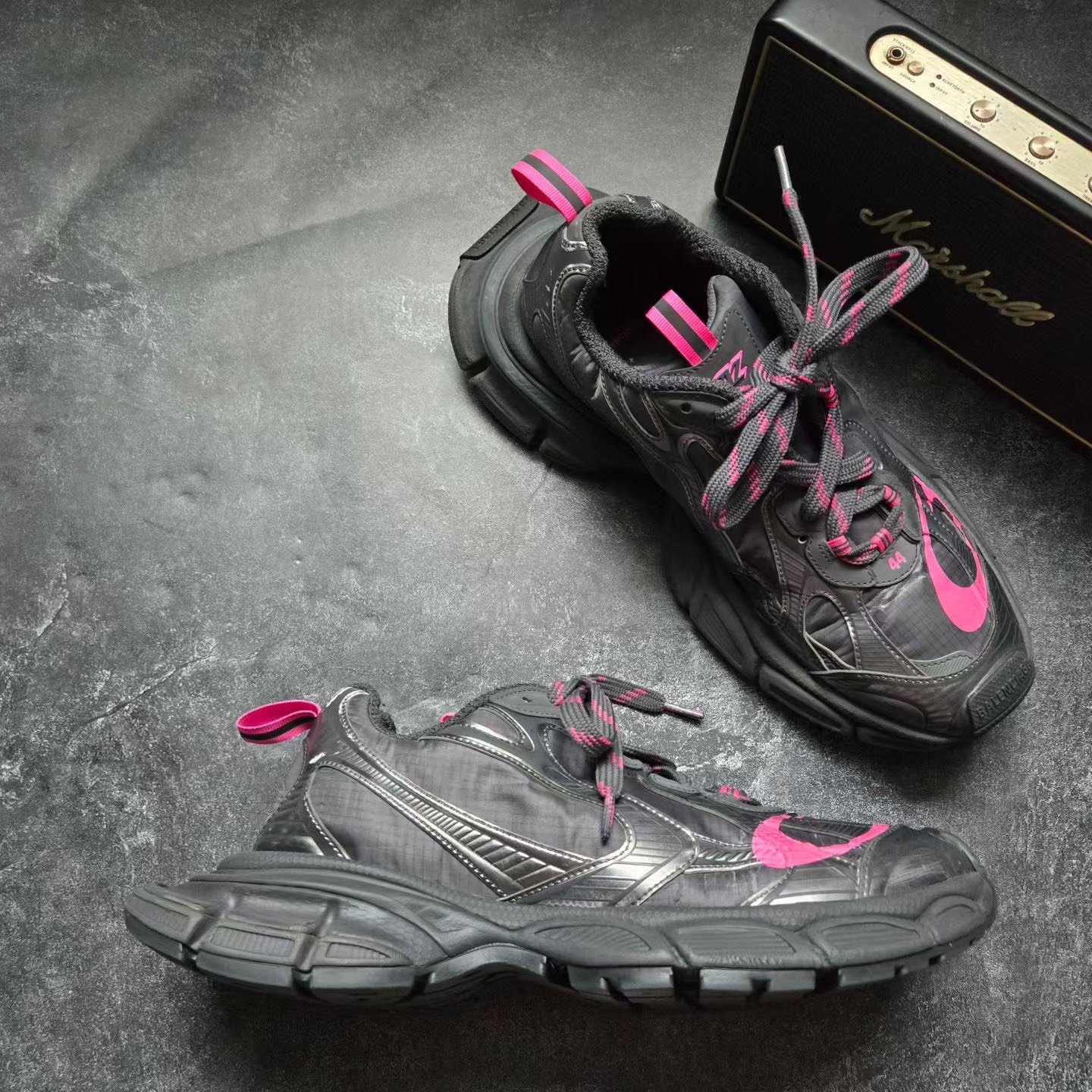 Balenciaga 3XL Black Pink Sneakers — label