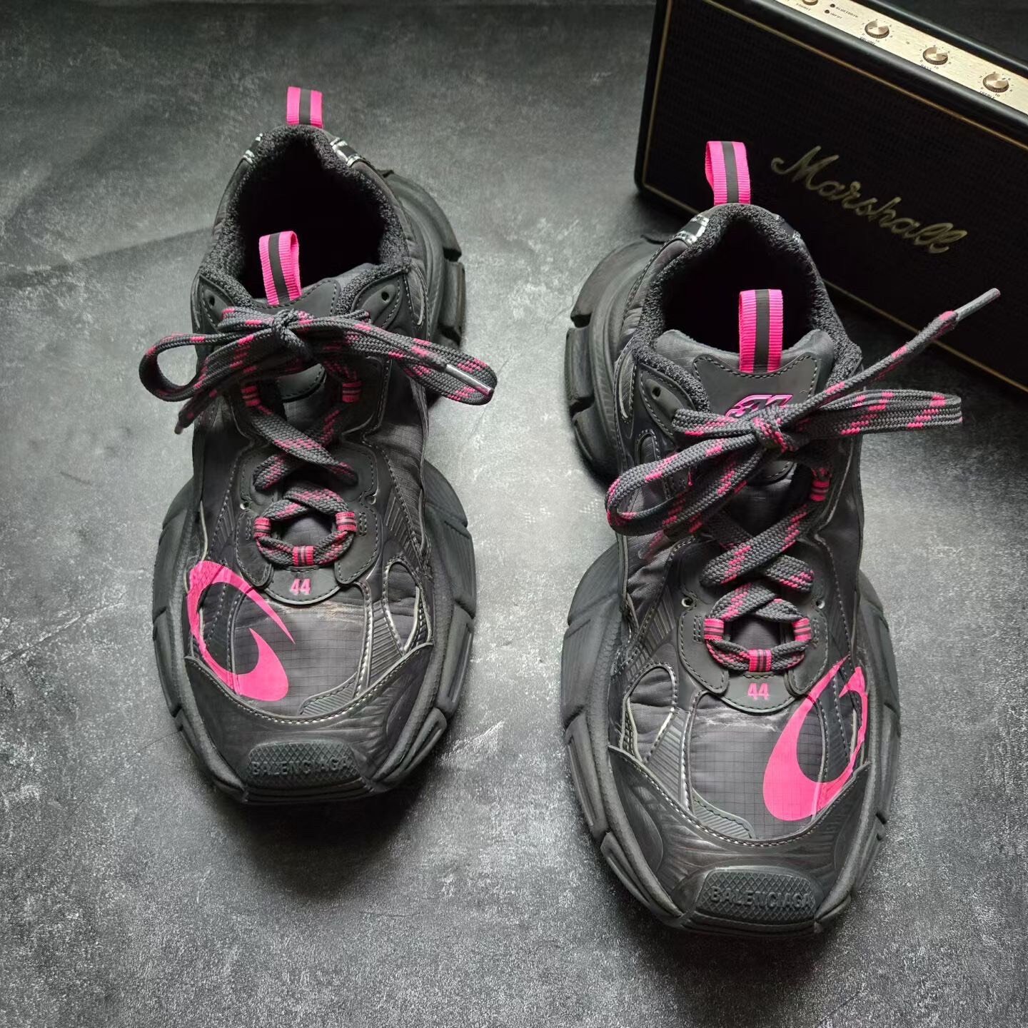 Balenciaga 3XL Black Pink Sneakers — front