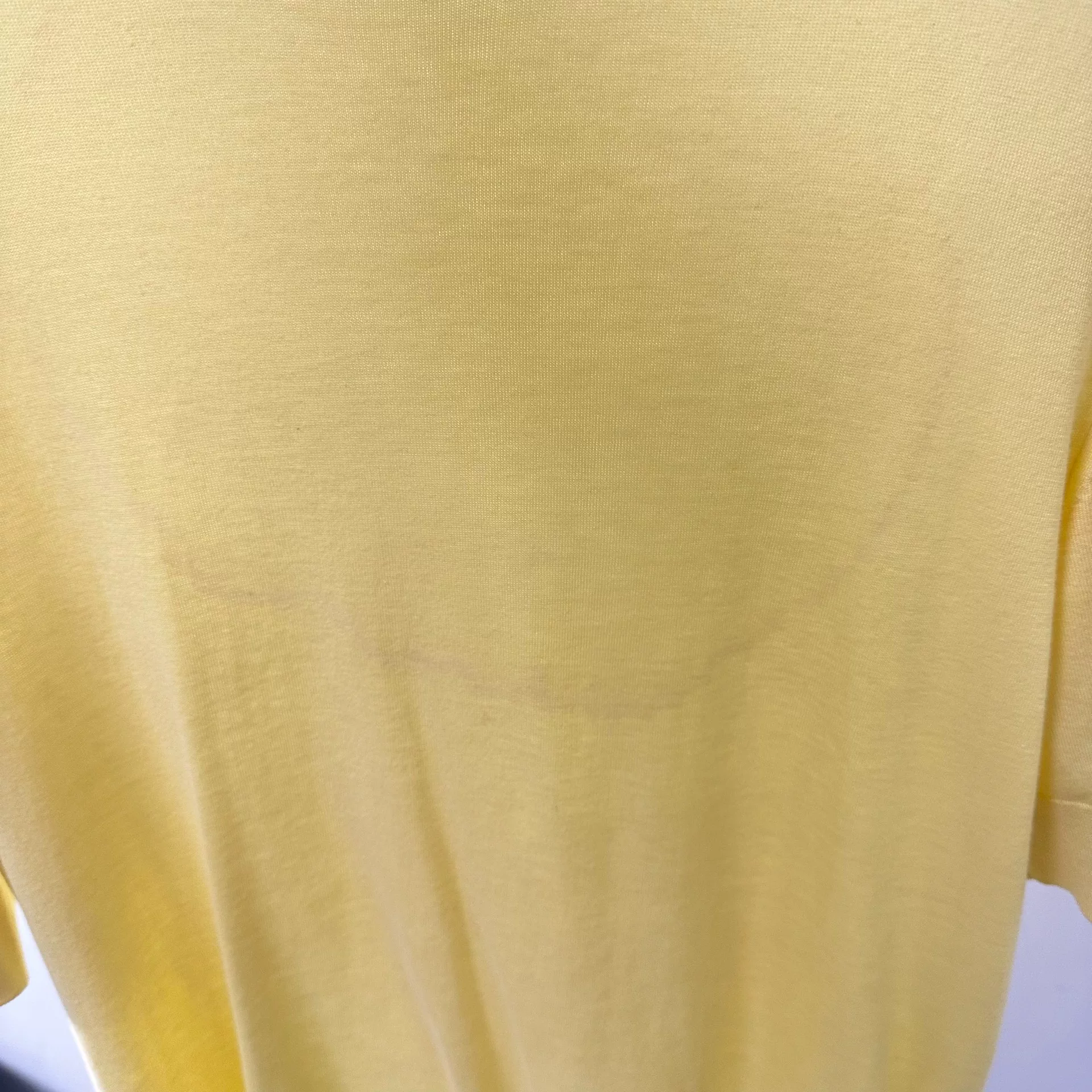 Hermes Yellow Short-Sleeve Knit Pullover — detail