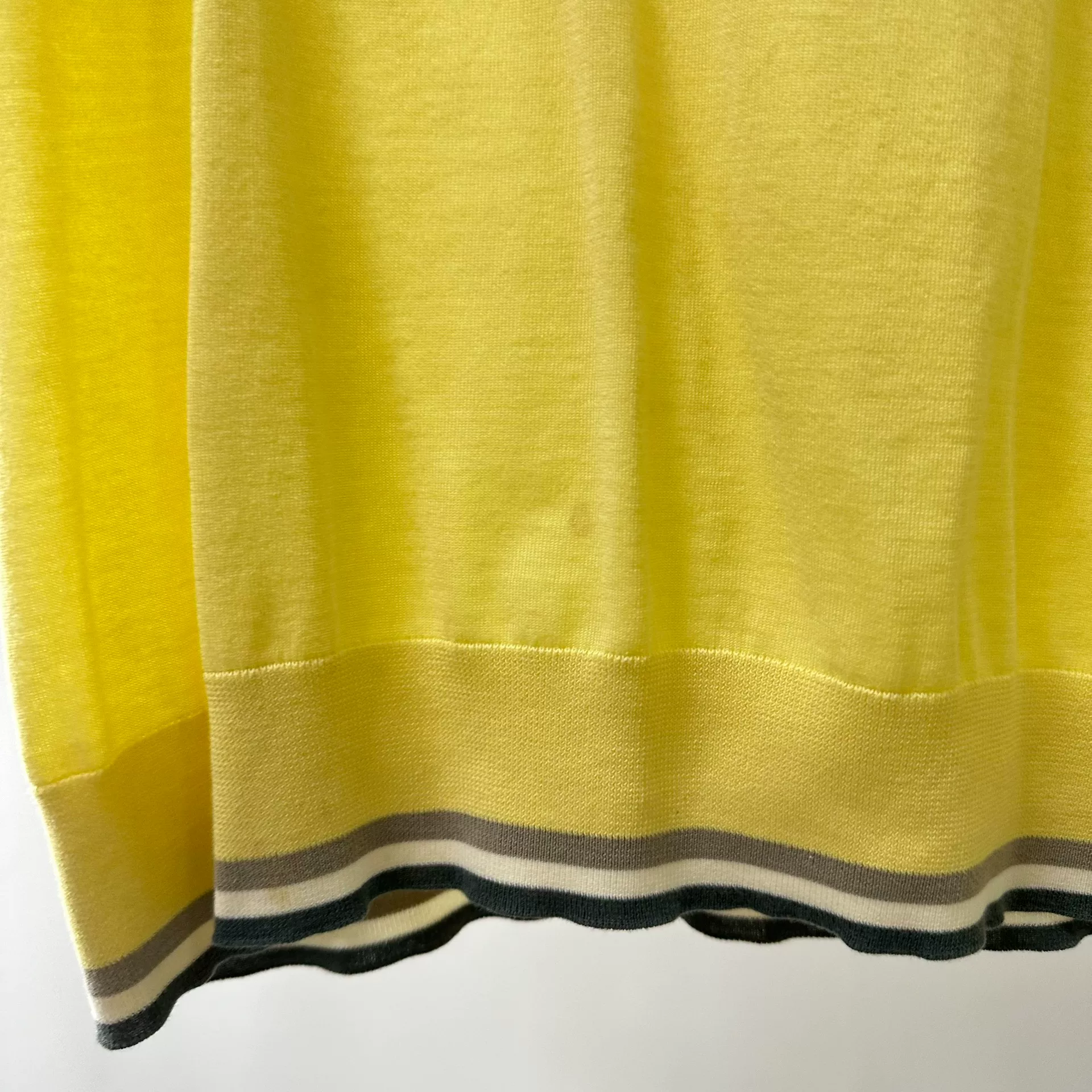 Hermes Yellow Short-Sleeve Knit Pullover — front