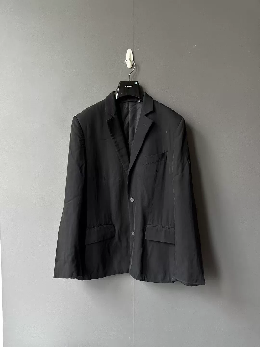 Balenciaga Black Sleeve Logo Suit Jacket