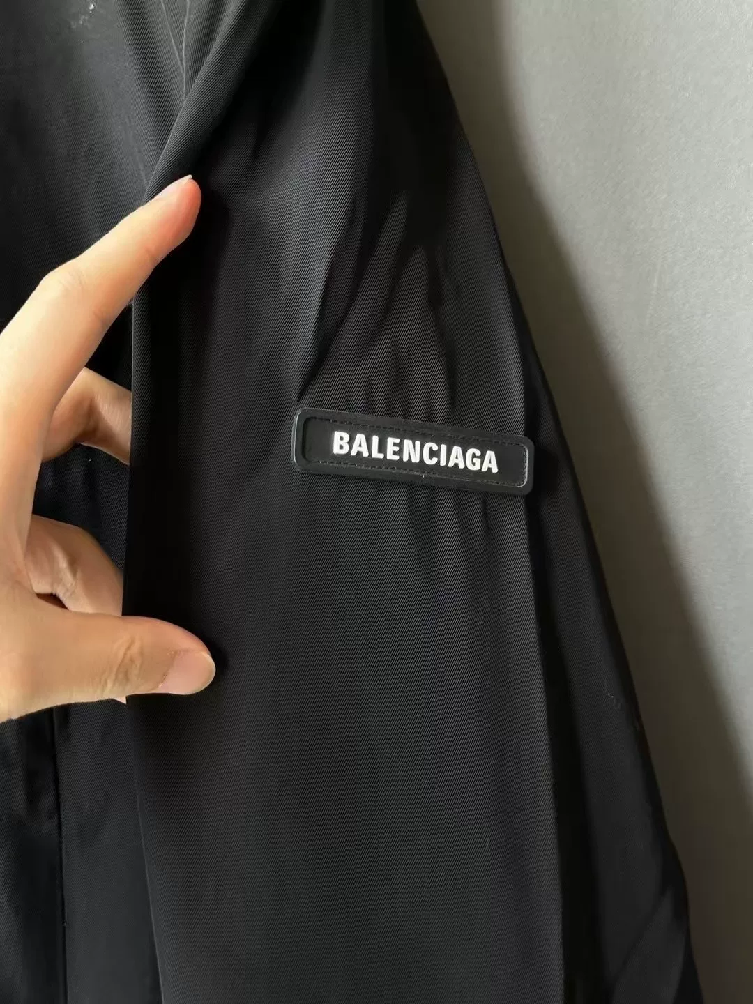 Balenciaga Black Sleeve Logo Suit Jacket — detail