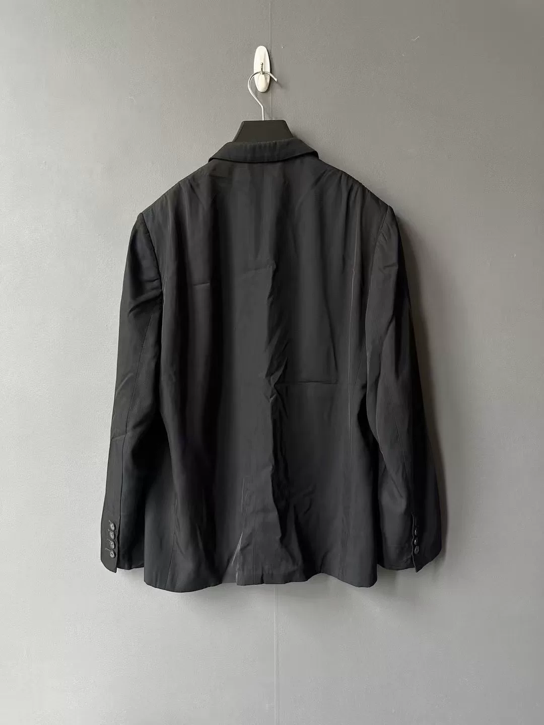 Balenciaga Black Sleeve Logo Suit Jacket — front