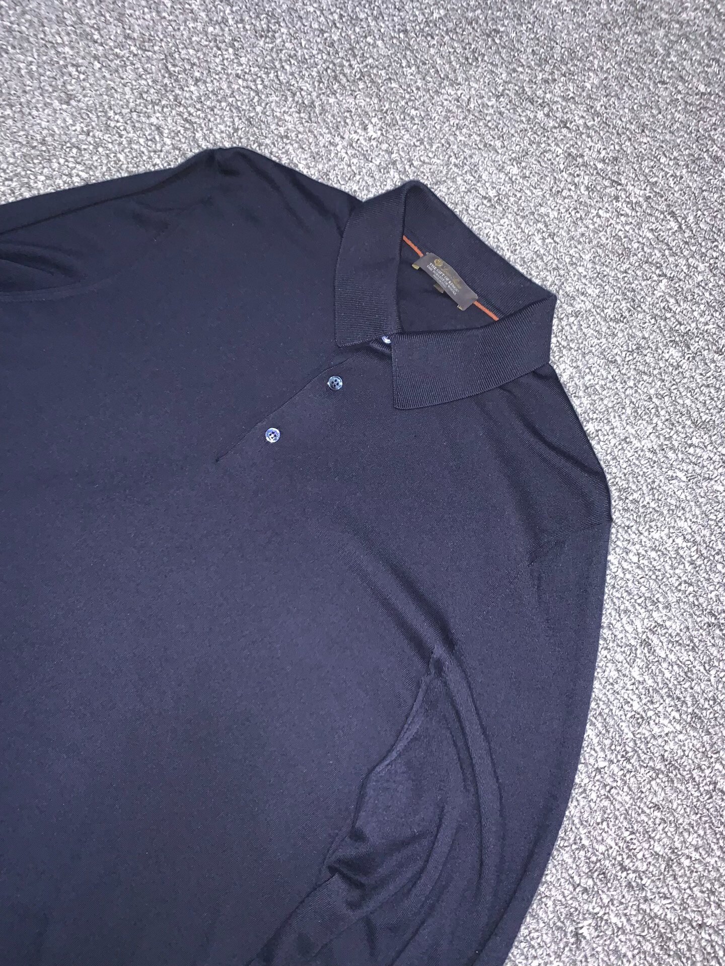 Loro Piana Gok King's Gift Long Sleeve Polo — front