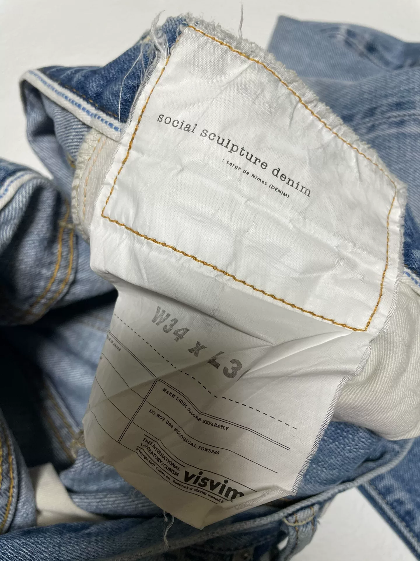 VISVIM 05D10 Cross Patch Jeans — back