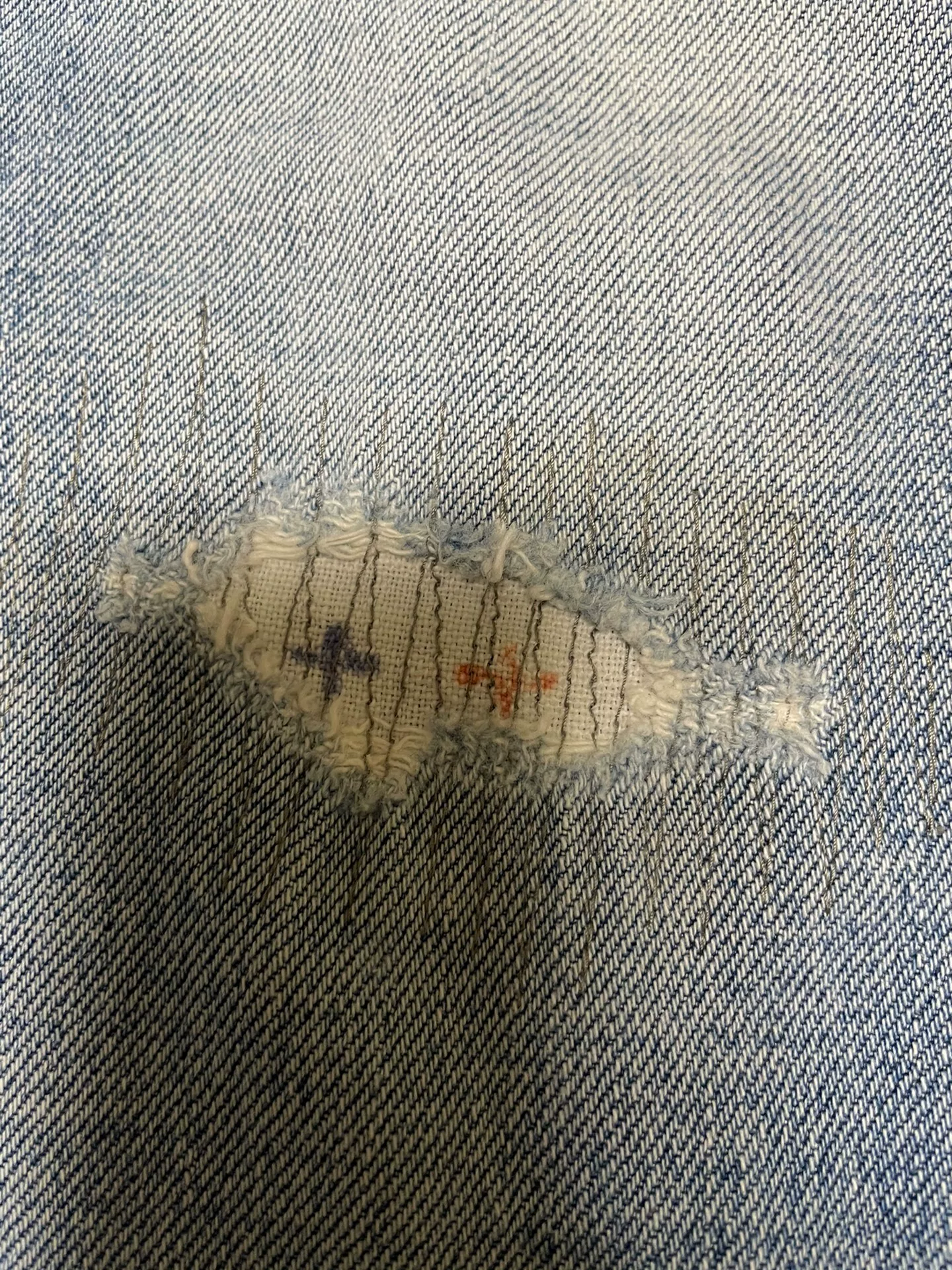 VISVIM 05D10 Cross Patch Jeans — front