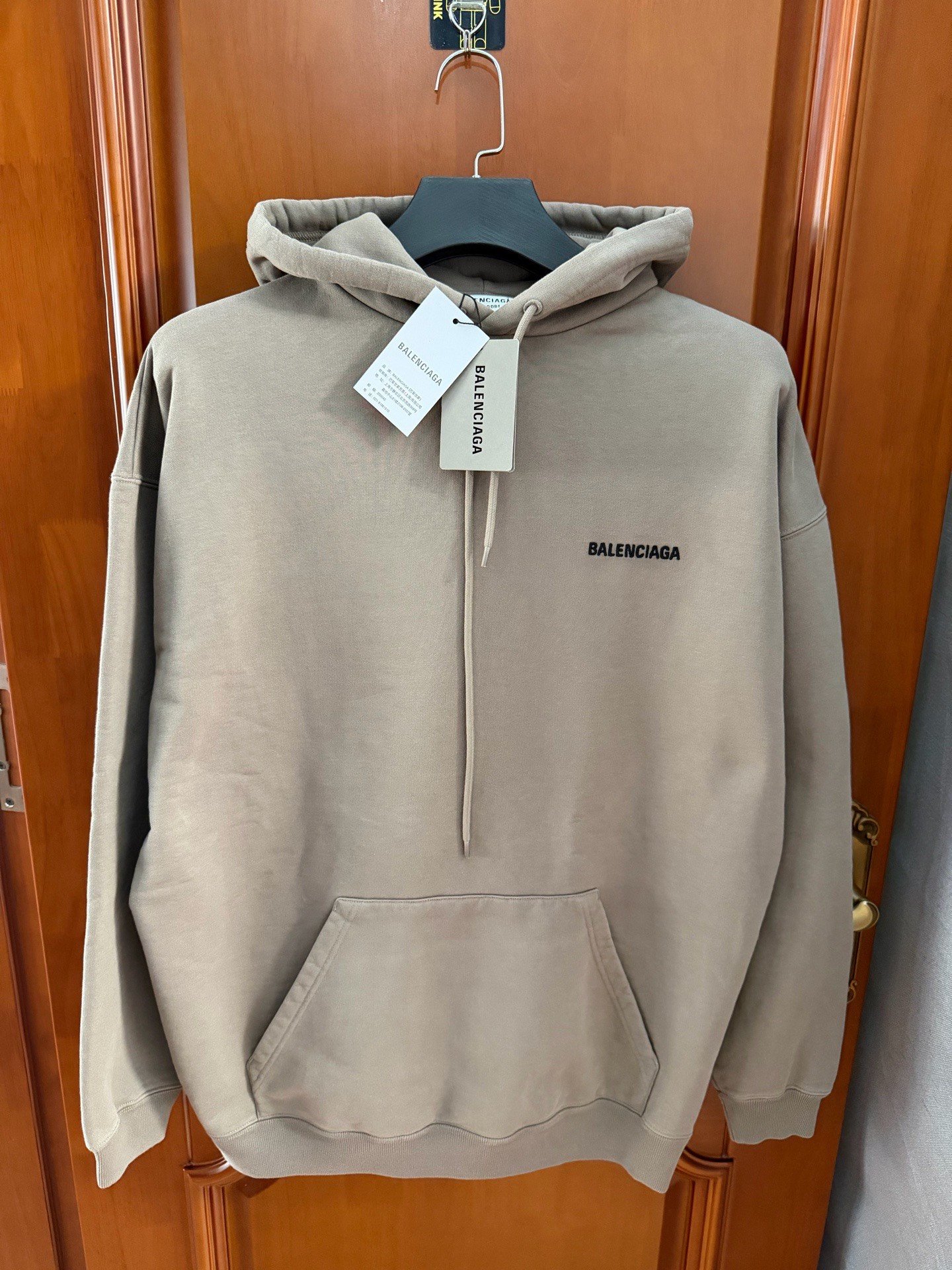 Balenciaga Khaki Embroidered Logo Sweatshirt