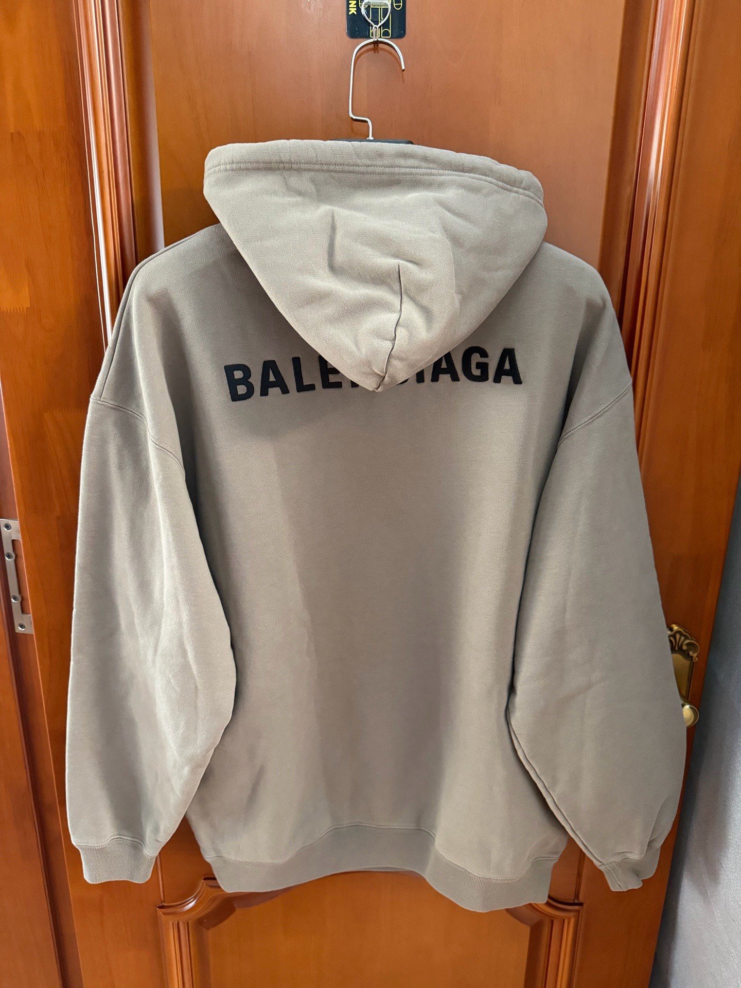 Balenciaga Khaki Embroidered Logo Sweatshirt — front
