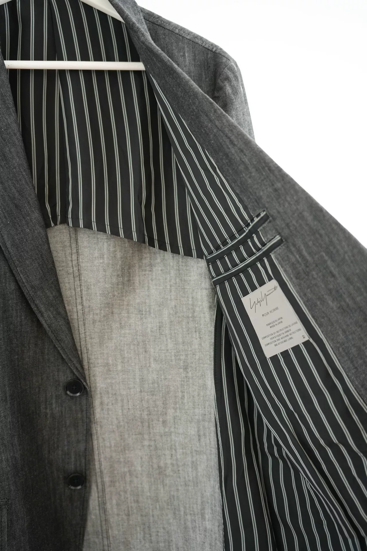 Yohji Yamamoto 10SS Striped Sleeve Suit — back