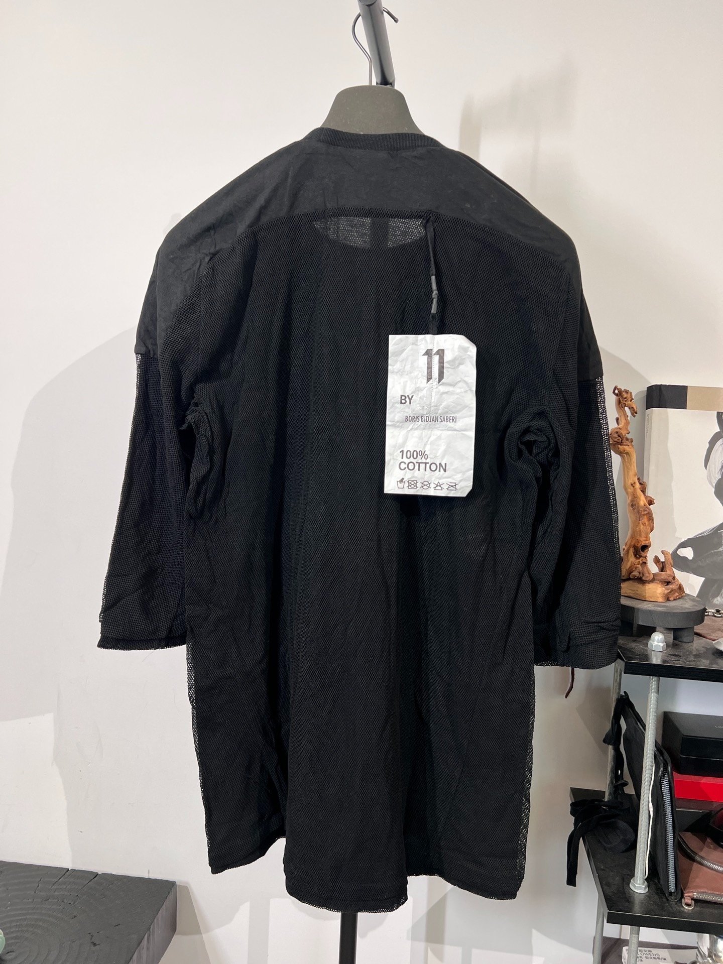 Boris Bidjan Saberi 11by bbs Mesh Three-Quarter Sleeve T-shirt — front