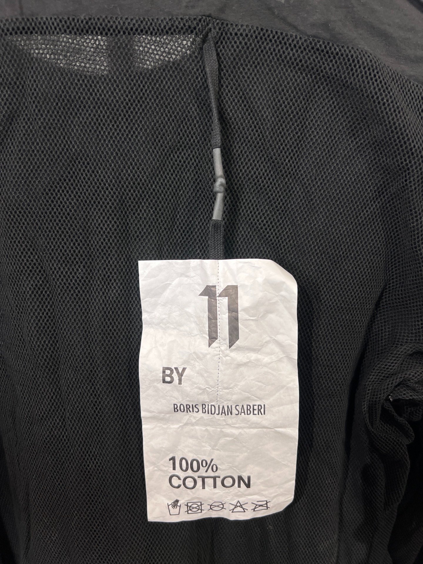 Boris Bidjan Saberi 11by bbs Mesh Three-Quarter Sleeve T-shirt — label