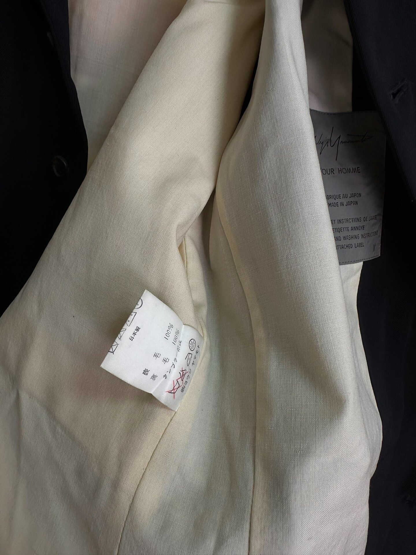 Yohji Yamamoto 1991AW Mermaid Jacket — label
