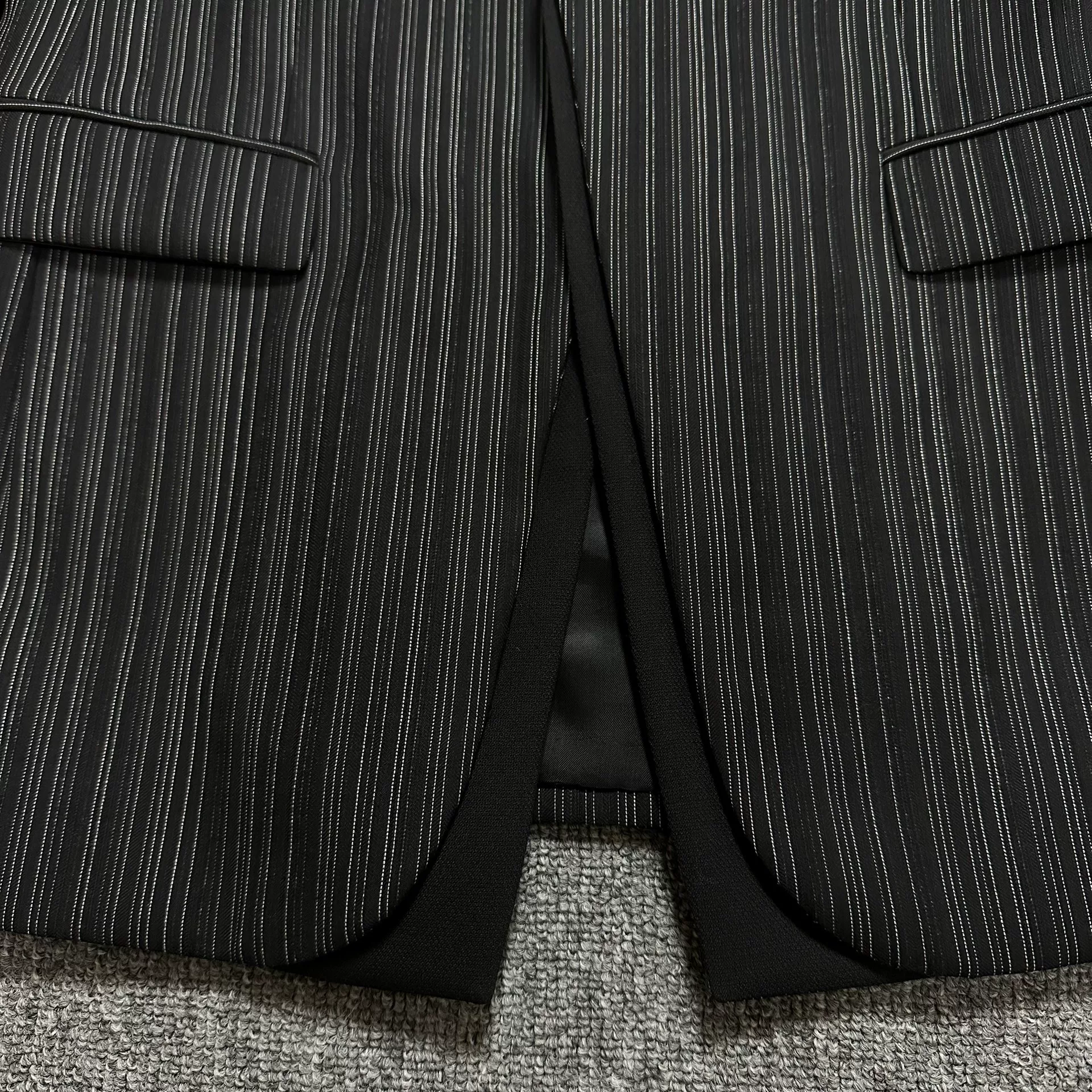 Dior Homme Black Striped Formal Suit — back