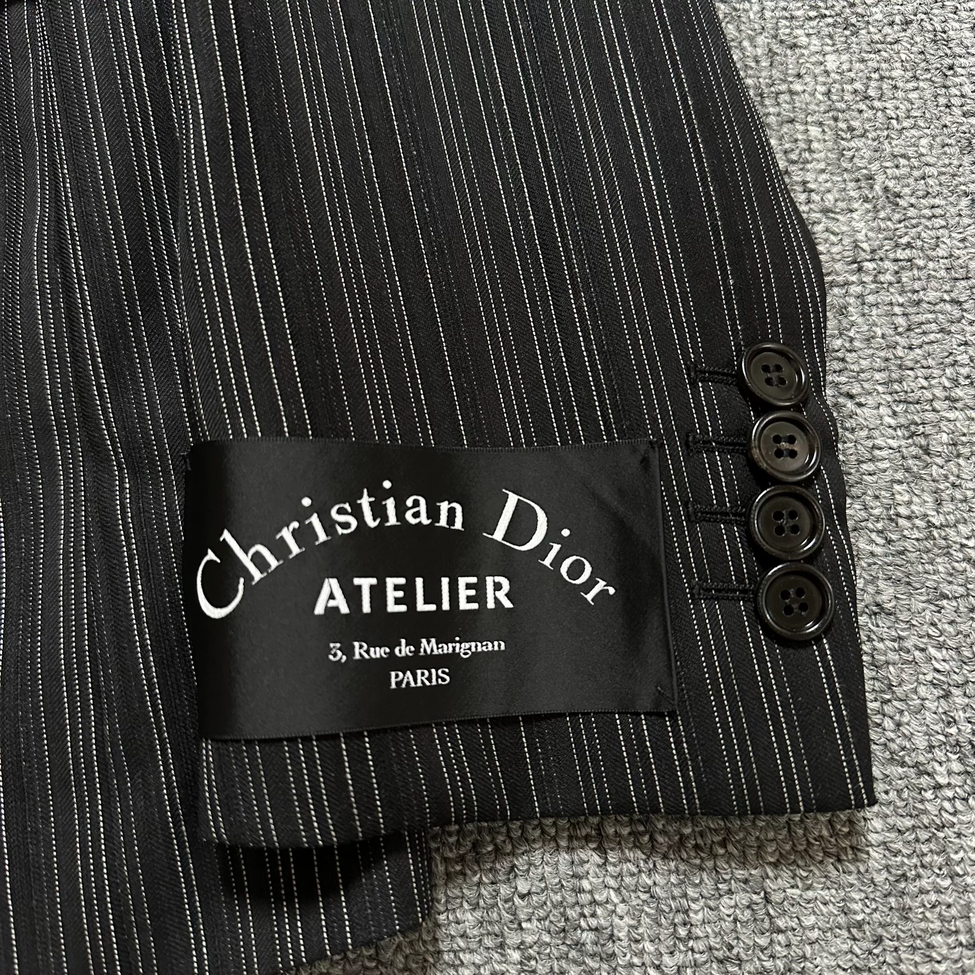 Dior Homme Black Striped Formal Suit — front