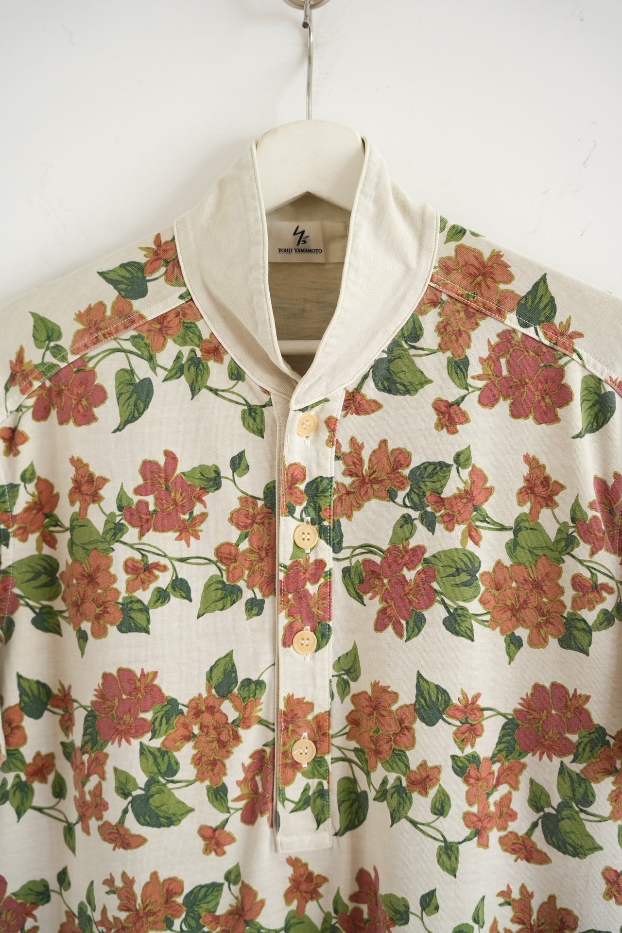 Yohji Yamamoto 00s All-over Floral Polo — detail