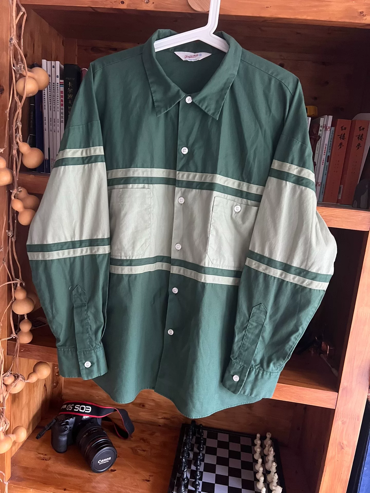 Rare Japan-Made Patched Workwear Shirt — detail