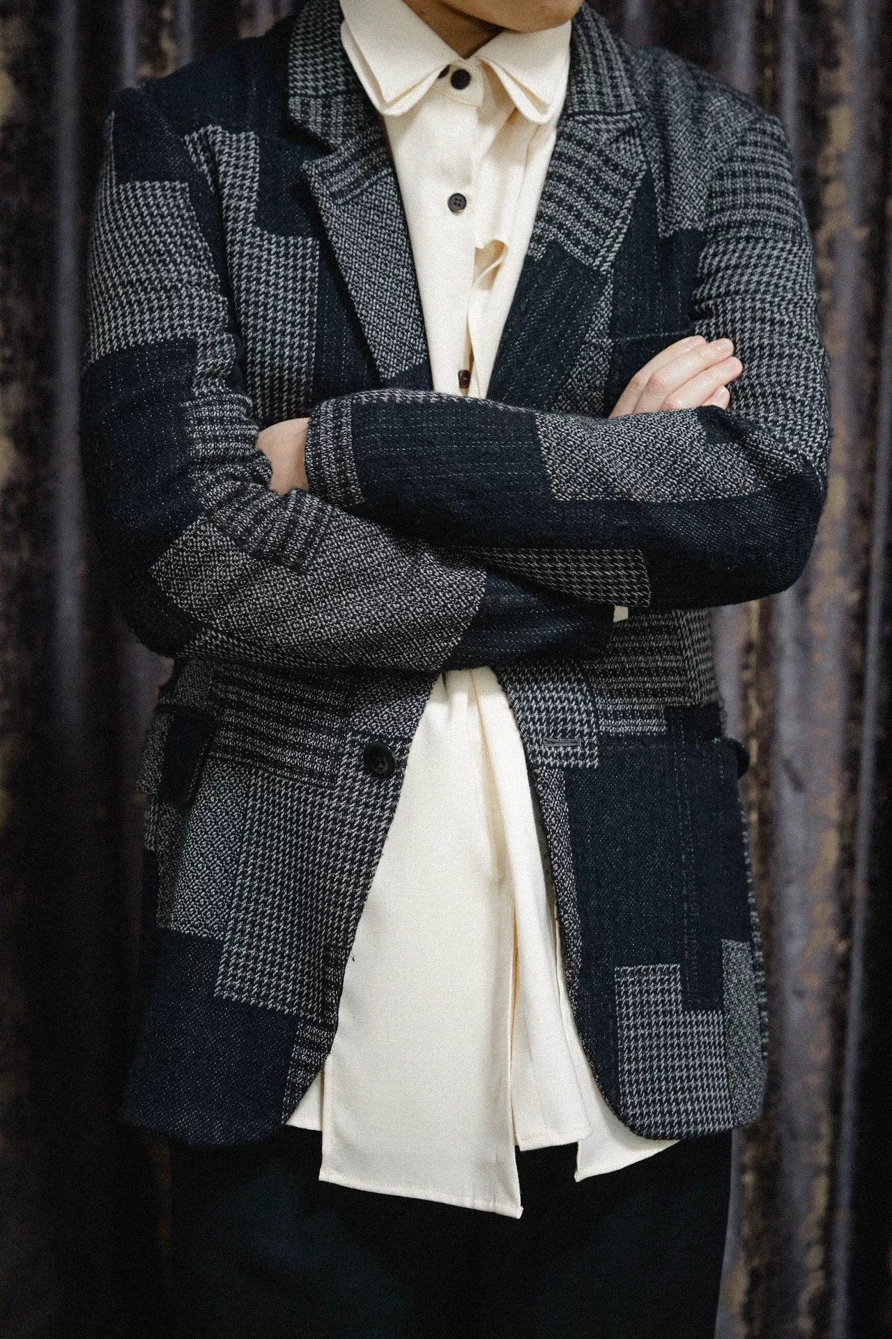 Yohji Yamamoto 10AW Patchwork Wool Blazer — back