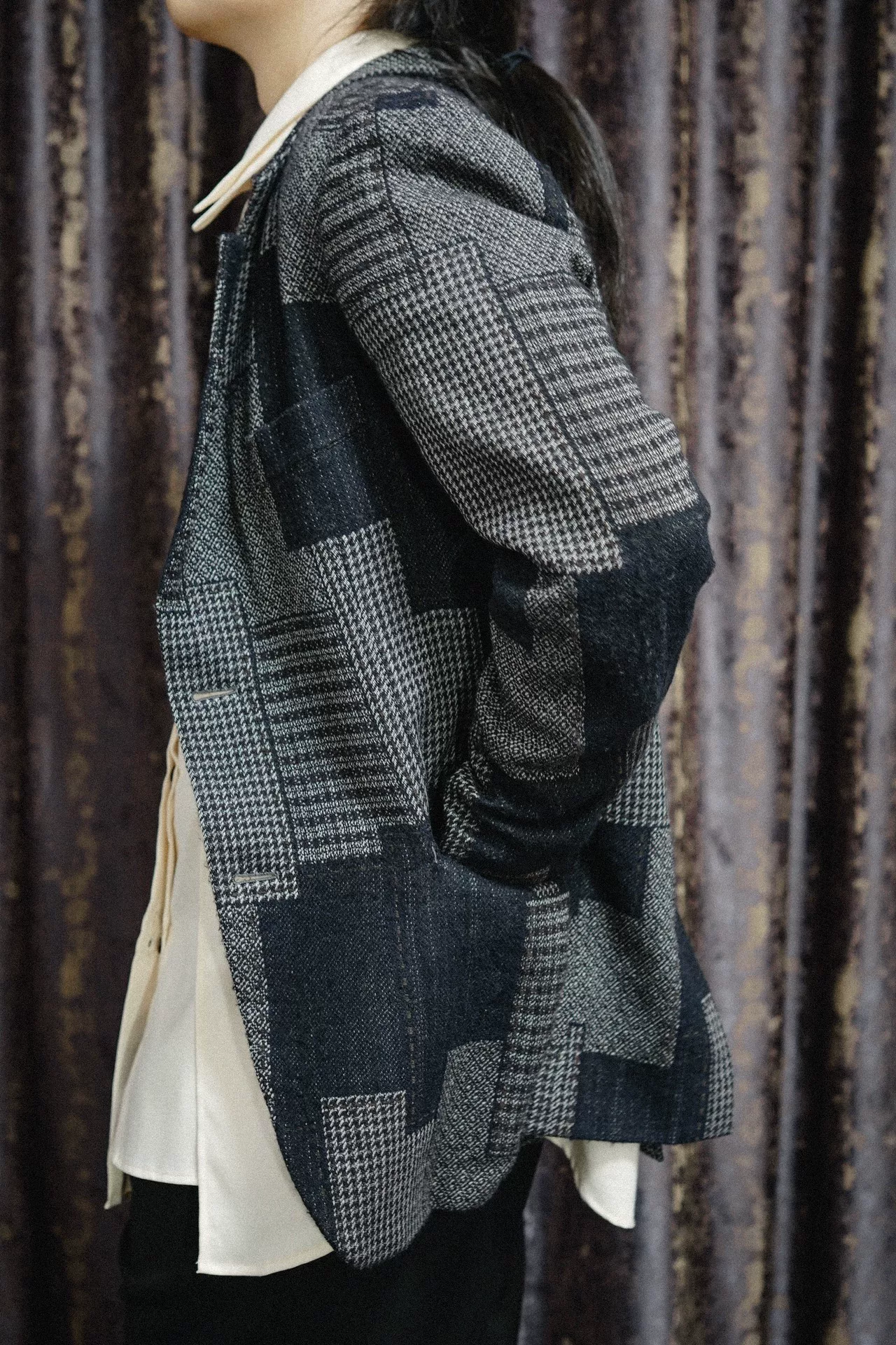 Yohji Yamamoto 10AW Patchwork Wool Blazer — label