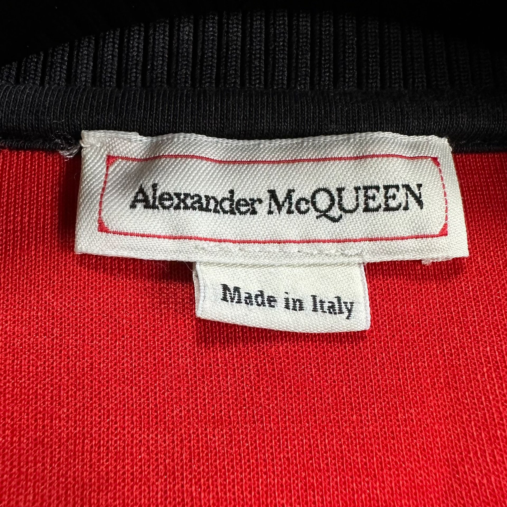 Alexander McQueen Red Skull Baseball Jacket — detail