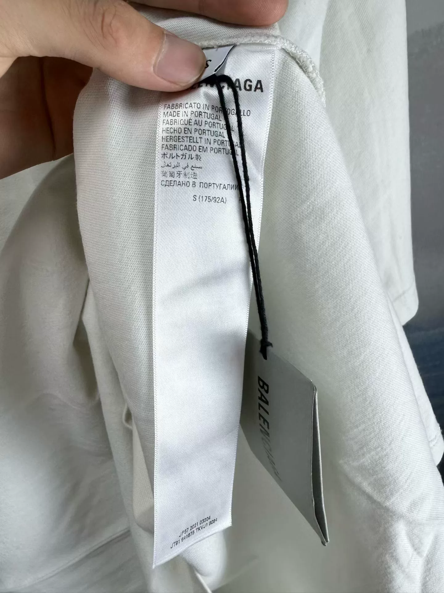Balenciaga White Coke Embroidery Short-Sleeve Tee — back
