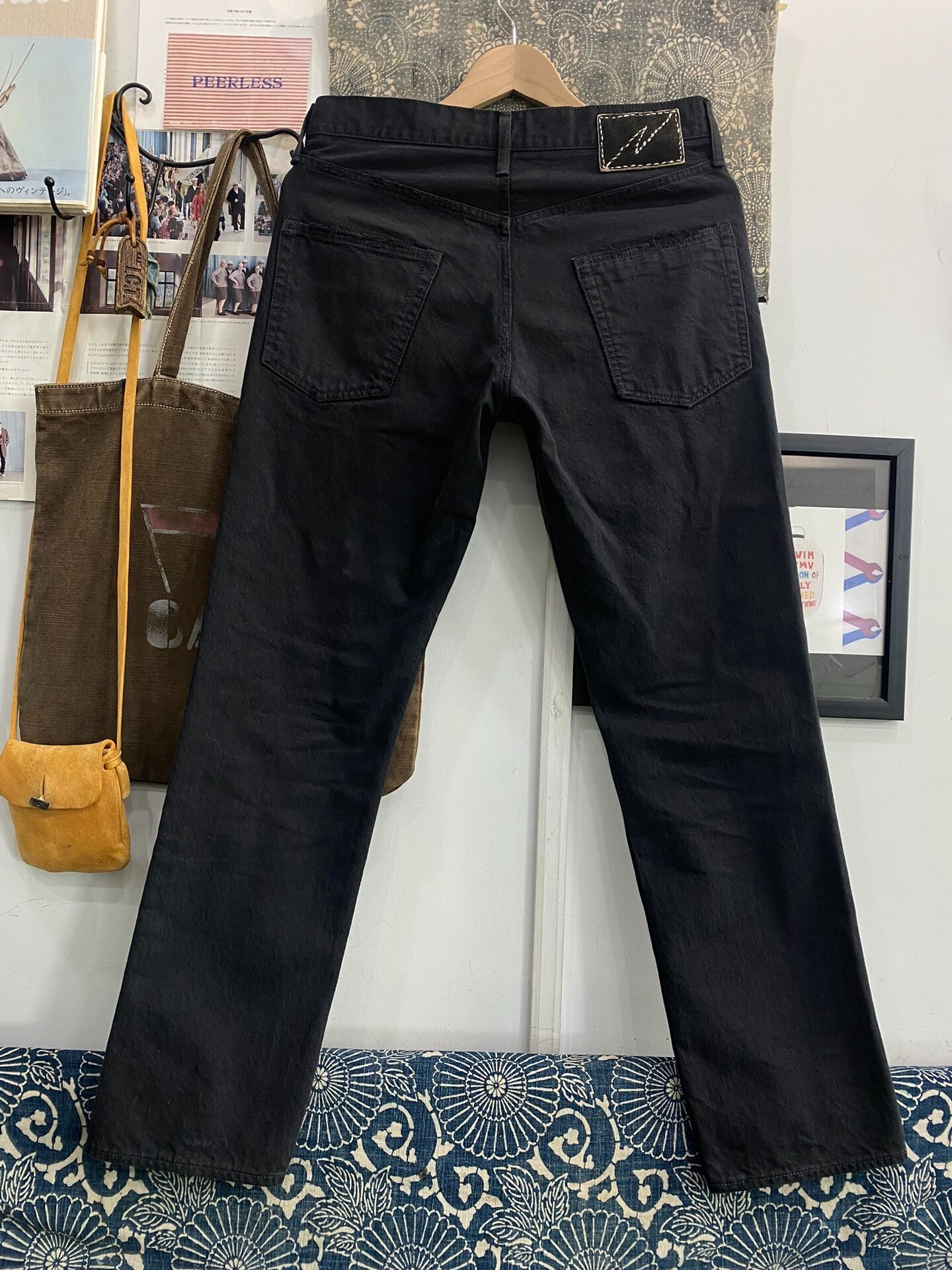 VISVIM 21AW Distressed Black Jeans — front