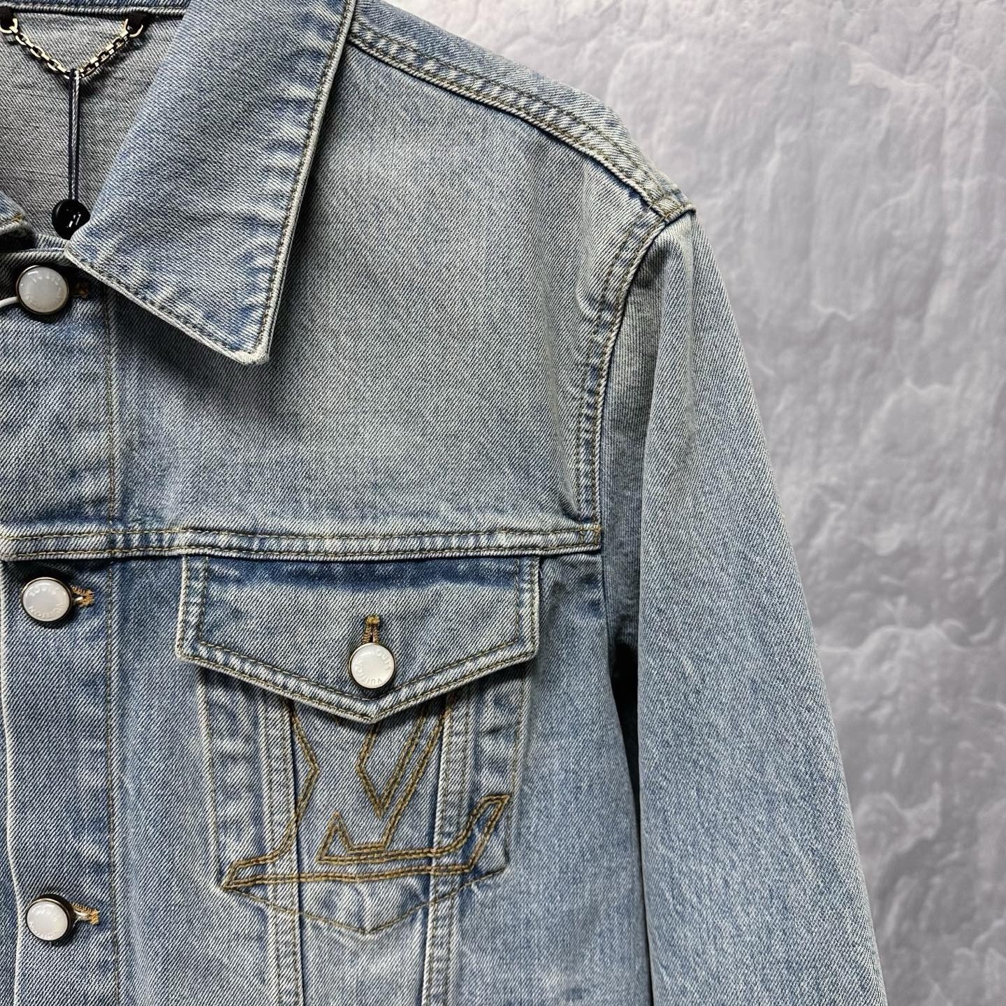 Louis Vuitton SS25 Embroidered Denim Jacket — detail