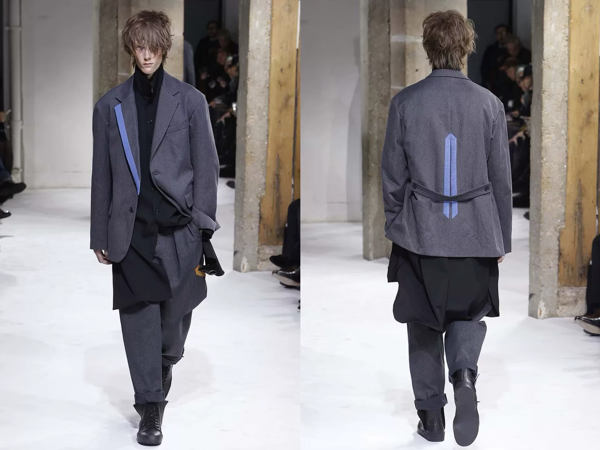 Yohji Yamamoto 17AW Asymmetric Collar Jacket — front